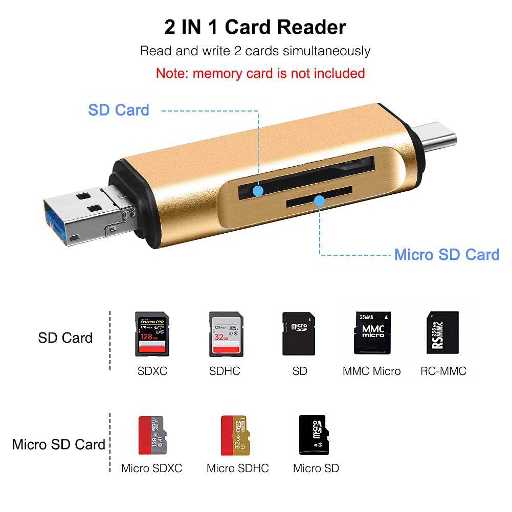 Lettore Di Schede USB 3.0 Type-C – Micro SD, SD, OTG, Universale Per Apple, Huawei, Samsung, Xiaomi