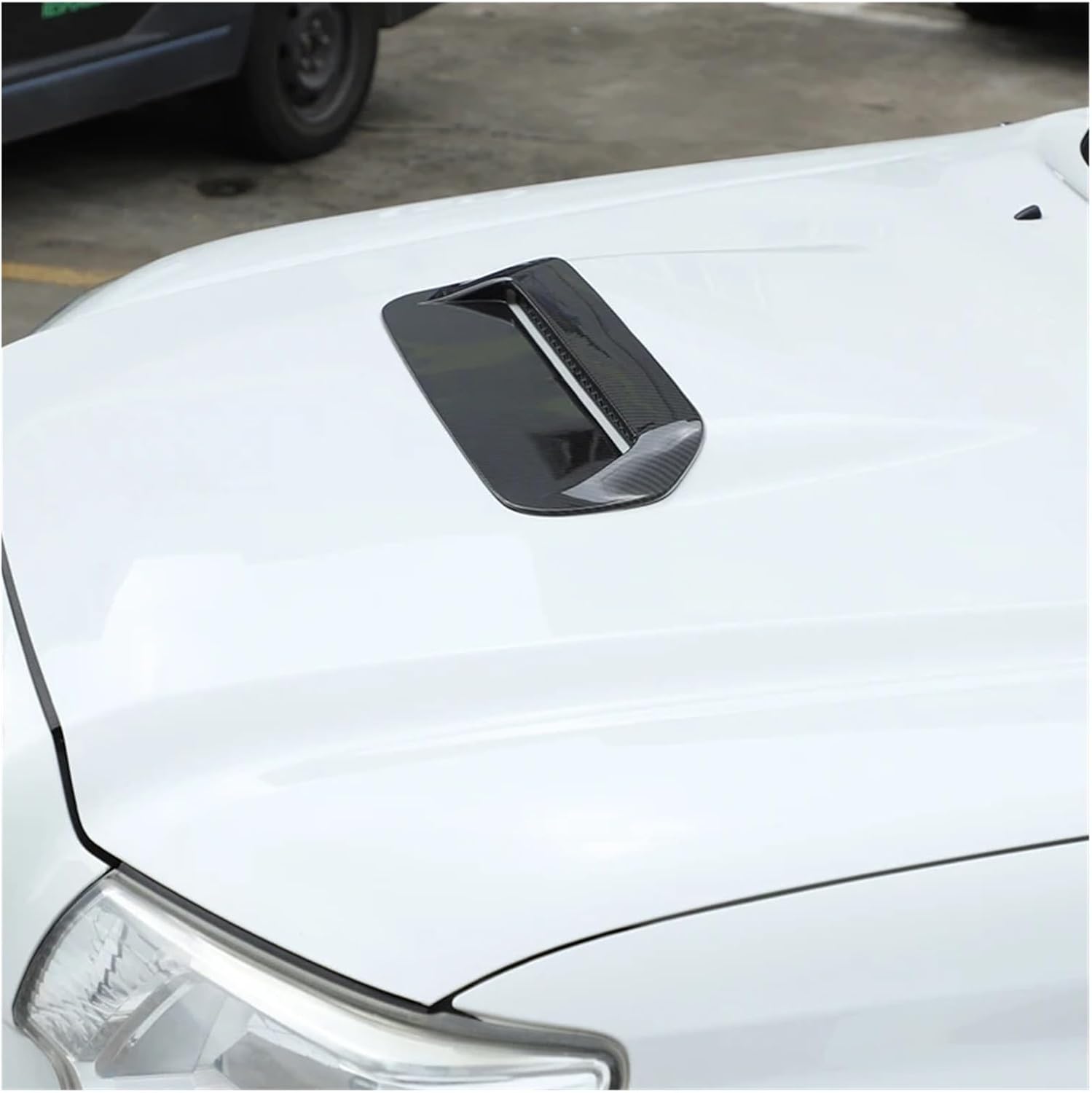 Compatible For 2013-2015 Compatible For Toyota Tacoma ABS Hood Air Outlet Frame Hood Scoop Body Kit Trim Cover Decoration Sticker Accessories(Carbon Fiber Texture)