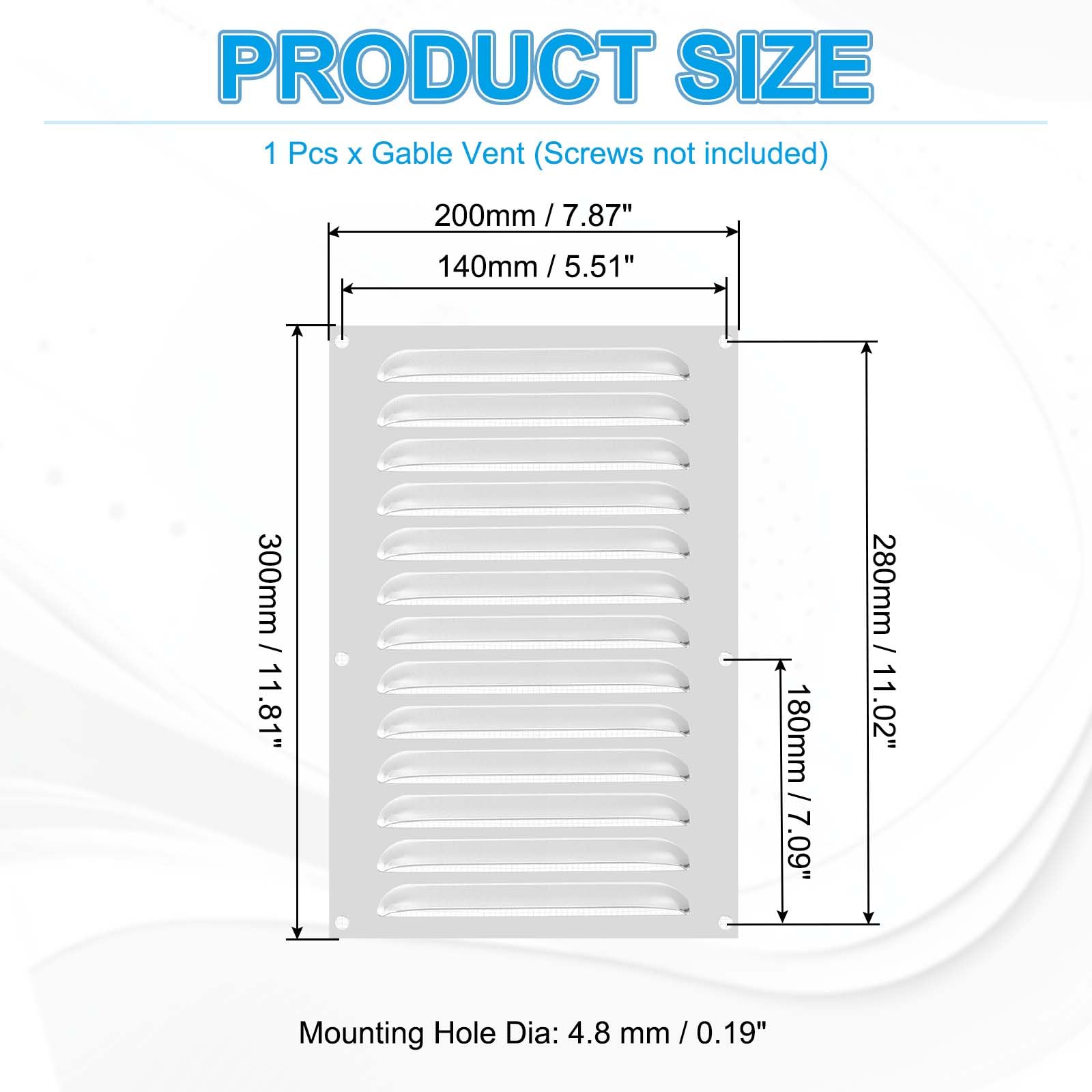 PATIKIL 12x8 Inch Aluminum Vent Cover - Image 2
