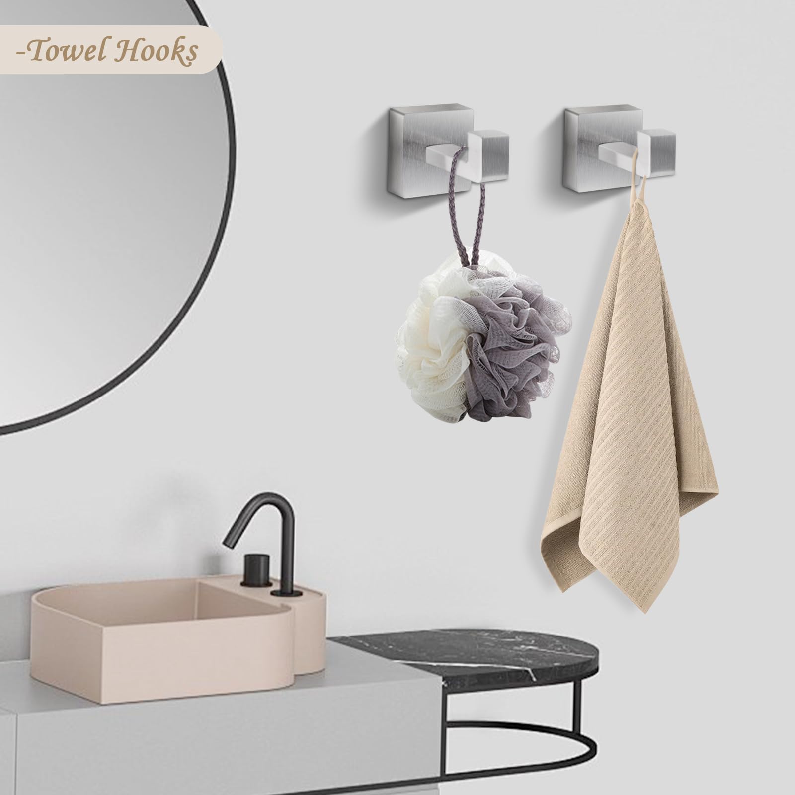 Juego de accesorios de baño de 5 piezas, juego de accesorios de baño, juego de toallero, juego de toallero, juego de toallero de 23.6 pulgadas, montado en la pared, níquel cepillado