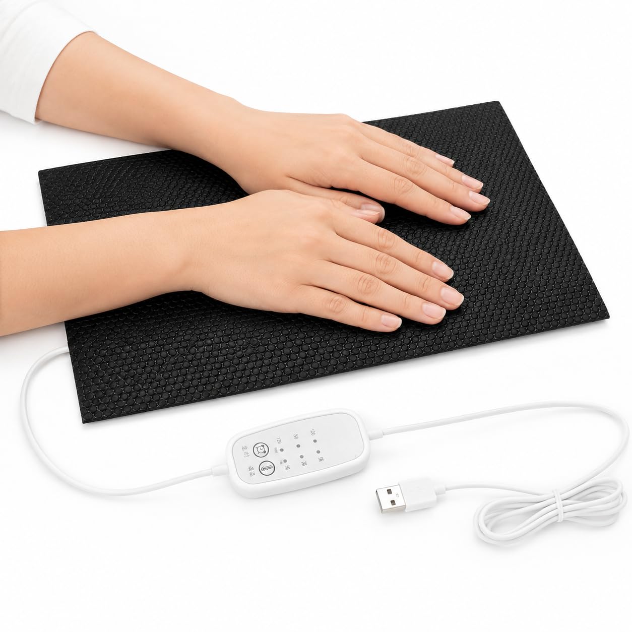 Heating Pad, 20-40°C Heating Pad Temperature Regulation – Electric Heater USB Power 4 Speeds DC5V Relieve Back and Cramps, 10 x 20 cm/15 x 30 cm/20 x 25 cm/25 x 30 cm (10 x 20 cm)