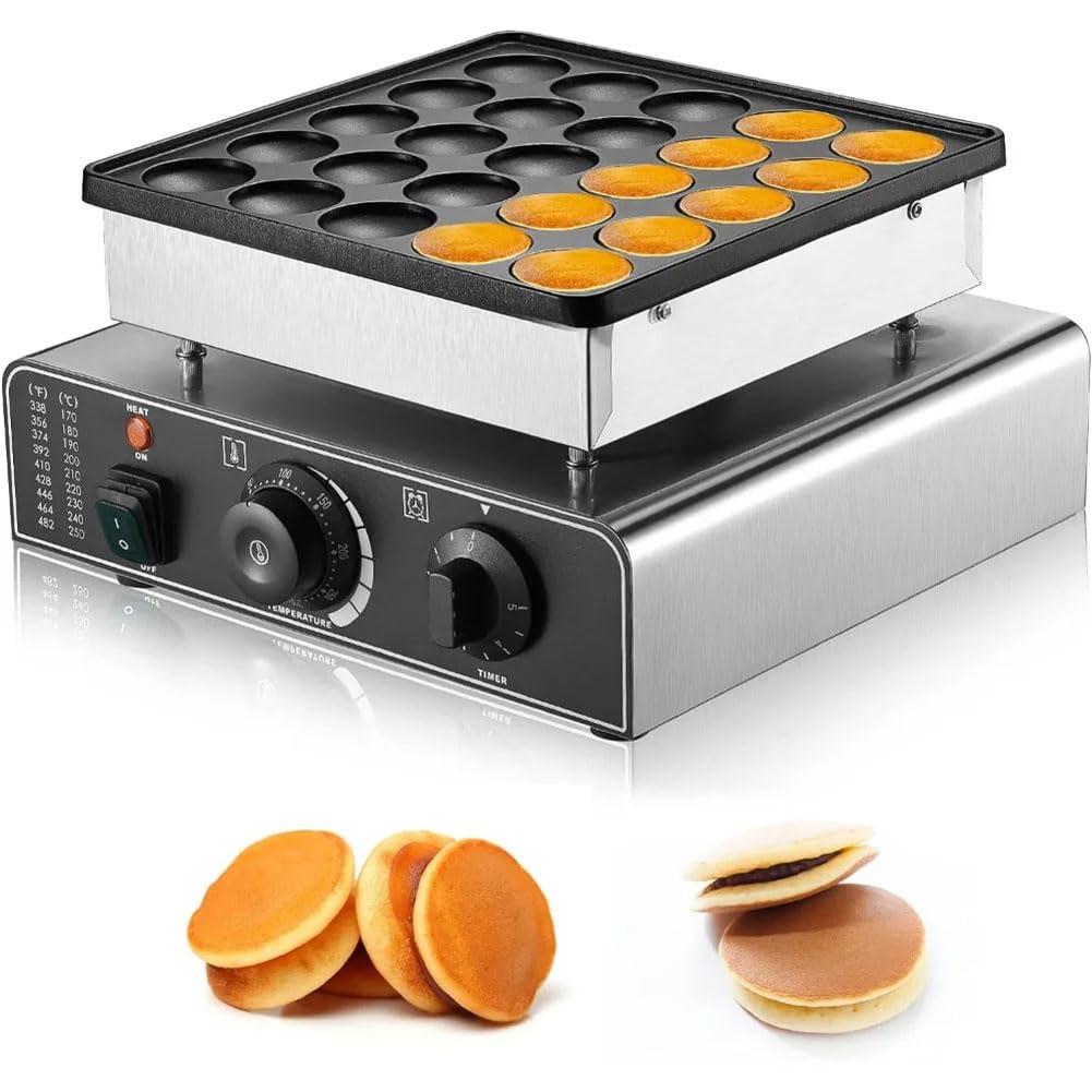 Mini Macchina per Pancake Olandesi, Macchina elettrica Antiaderente per Waffle, Macchina elettrica Commerciale per Waffle da 850 W,