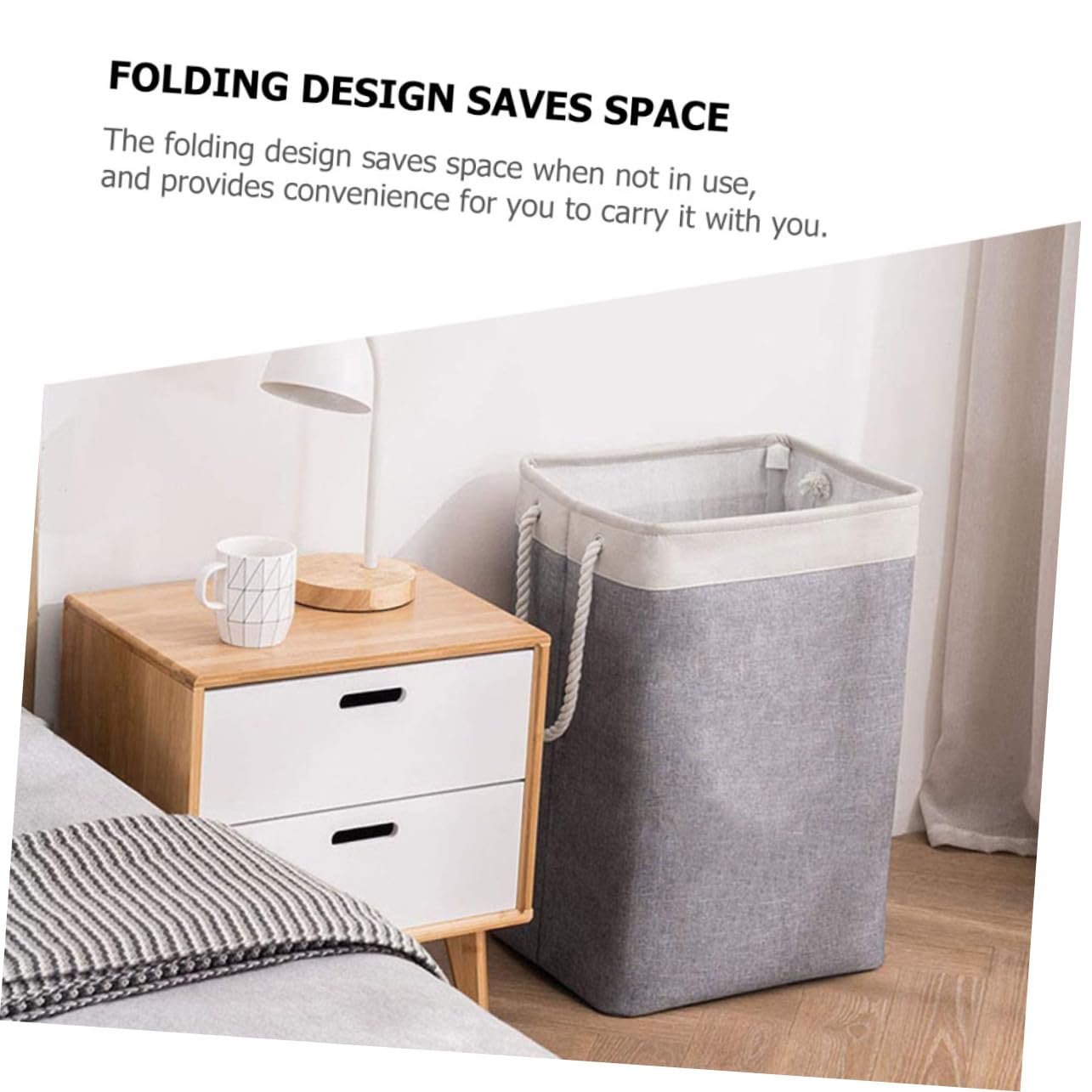 Cesto Bucato Pieghevole Misura Piccola Beige Grigio