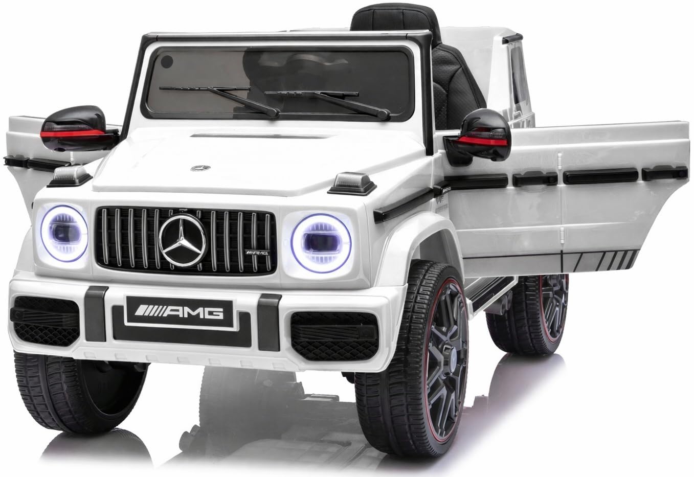 Auto elettrica per bambini, Mercedes G63 AMG, EVA, veicolo per bambini (bianco)
