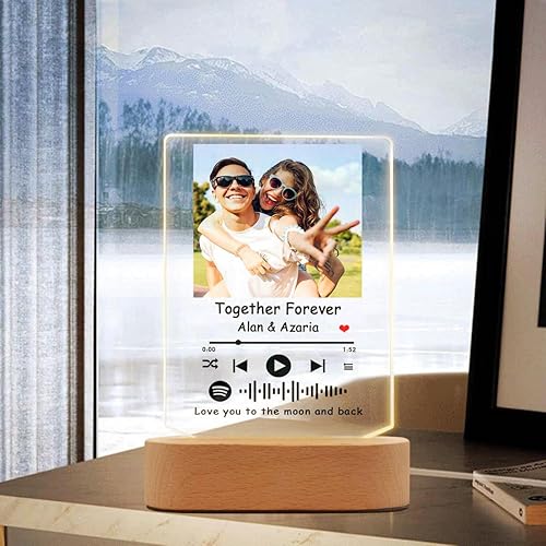 Miniatura 5 de YESCUSTOM - Regalo personalizado para novio, novia, canción acrílica, cubierta de álbum de acrílico, transparente personalizada con código