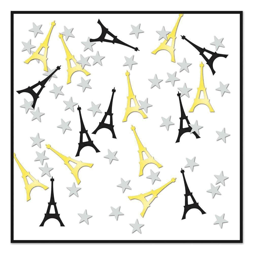 Confettis Tour Eiffel lot de 3 sachets de décoration de table pour fête