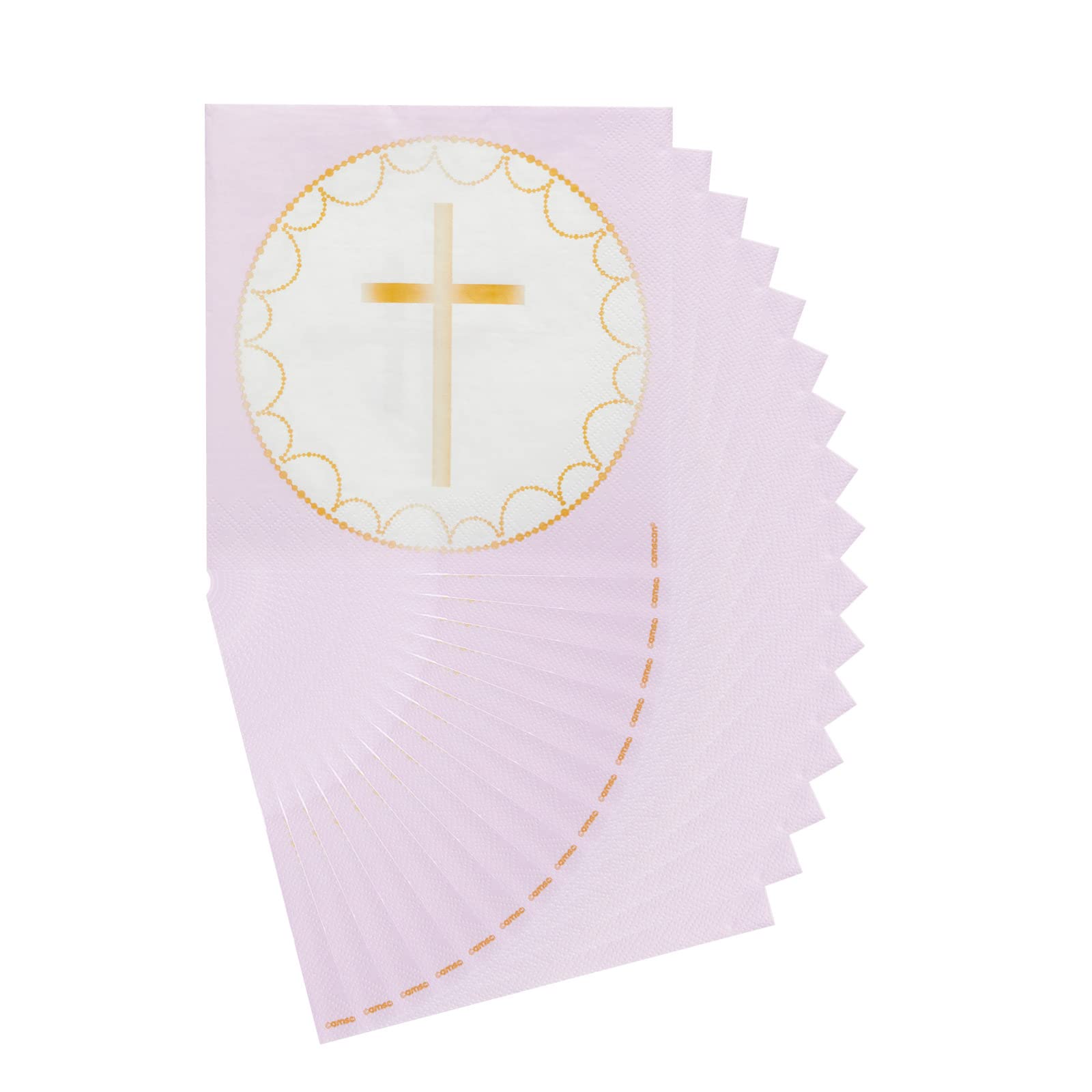 Amscan 9915966 Pink Botanical Cross Napkin- 20 Pack, 33 cm