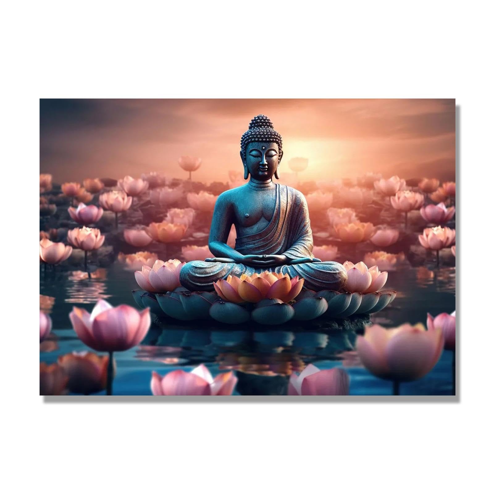 JZSDGB Cuadro En Lienzo Buda - Cuadro Lienzo Buda - “Pintura Budista 07” - Lienzos Decorativos Buda - Cuadros Decoracion Salon Modernos. 40x55cm Sin Marco