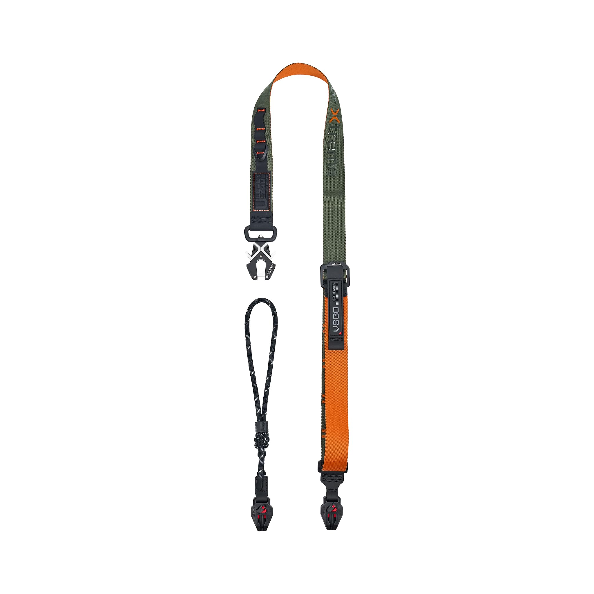 VSGO Urban Camera Strap – Quick Release, Anti-Twist, Comfortable Nylon Sling, Fits DSLR, Mirrorless, Phone, Action Camera (Orange/Green)