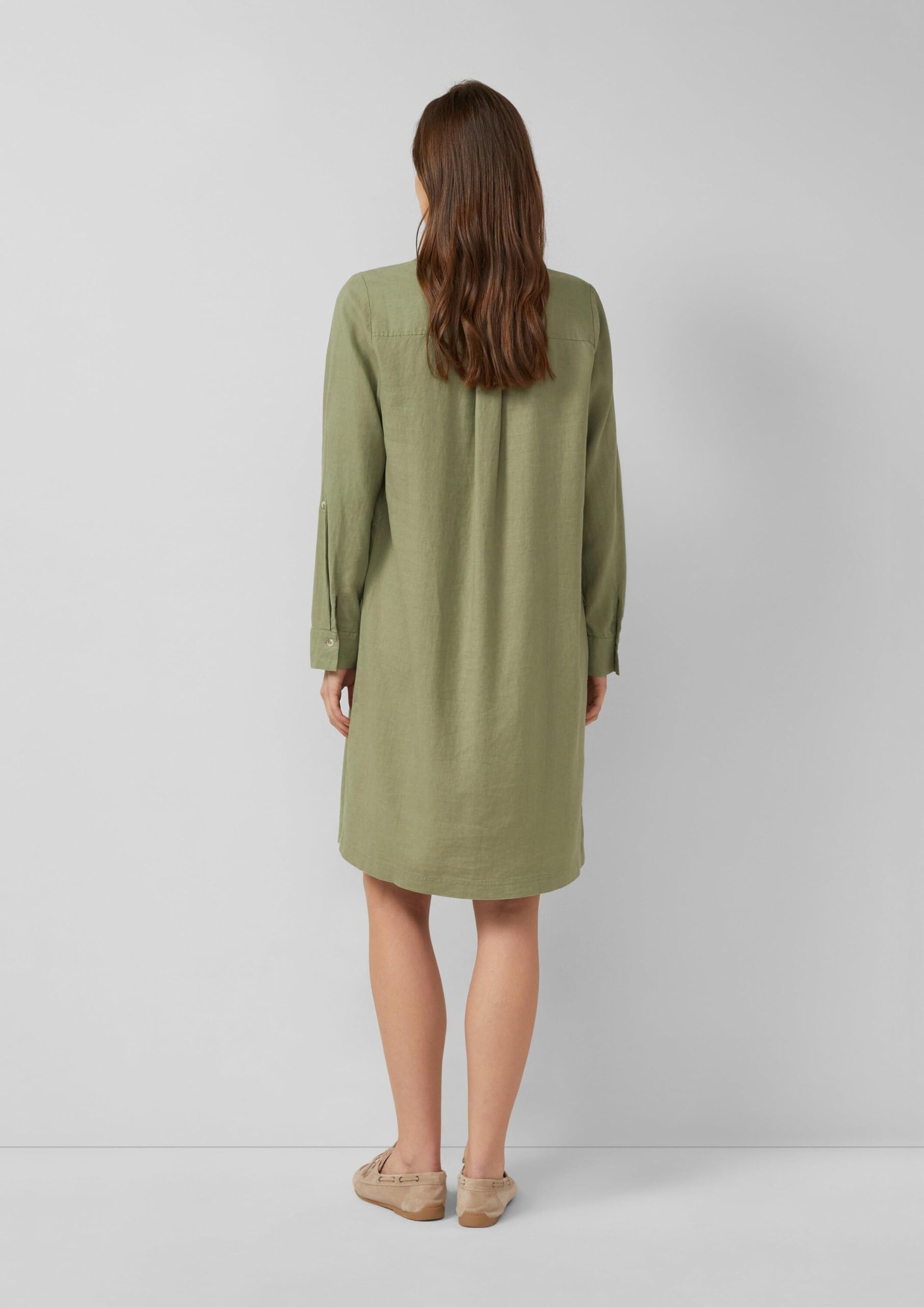 s.Oliver Leinenmix-Kleid mit Turn-up