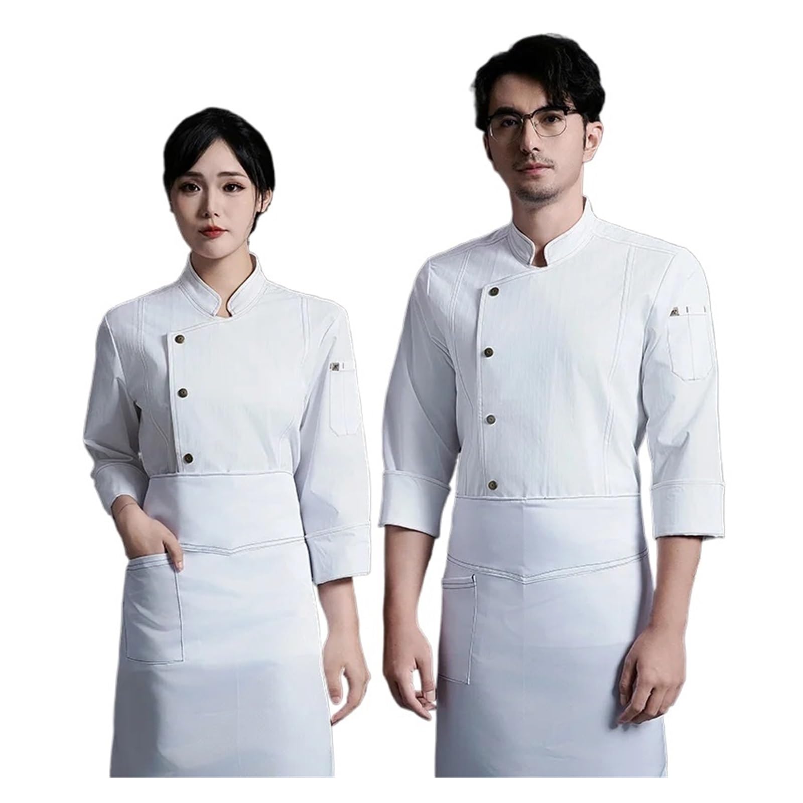 Cocina Uniforme Chaqueta de chef de restaurante, delantal de manga larga, ropa de trabajo de cocina, cafetería, hotel, panadería, uniforme de chef, hombres, mujeres, camarero Para Restaurantes, Cocina