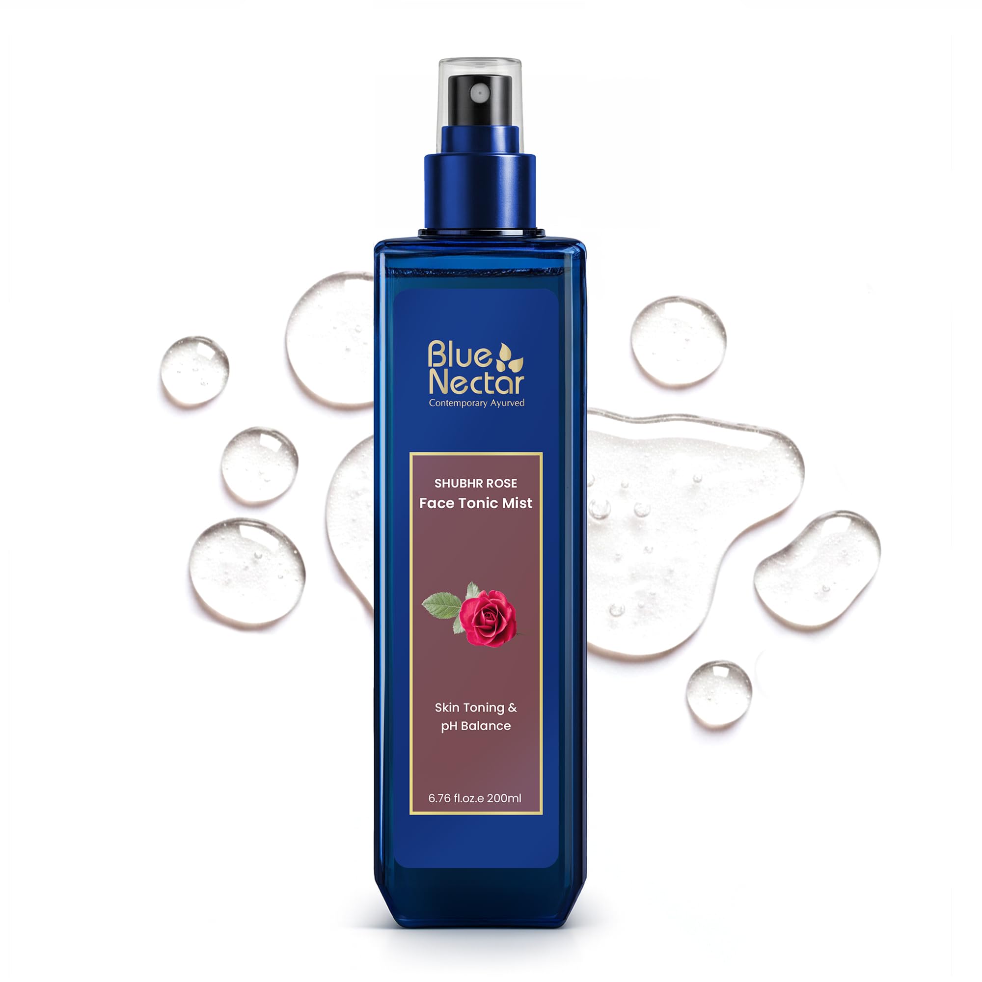 – Blue Nectar Pure Rose Water for Face | Gulab Jal Rose Water Spray for Face | Natural Face Toner for Glowing Skin & Pore Tightening (200 ml)