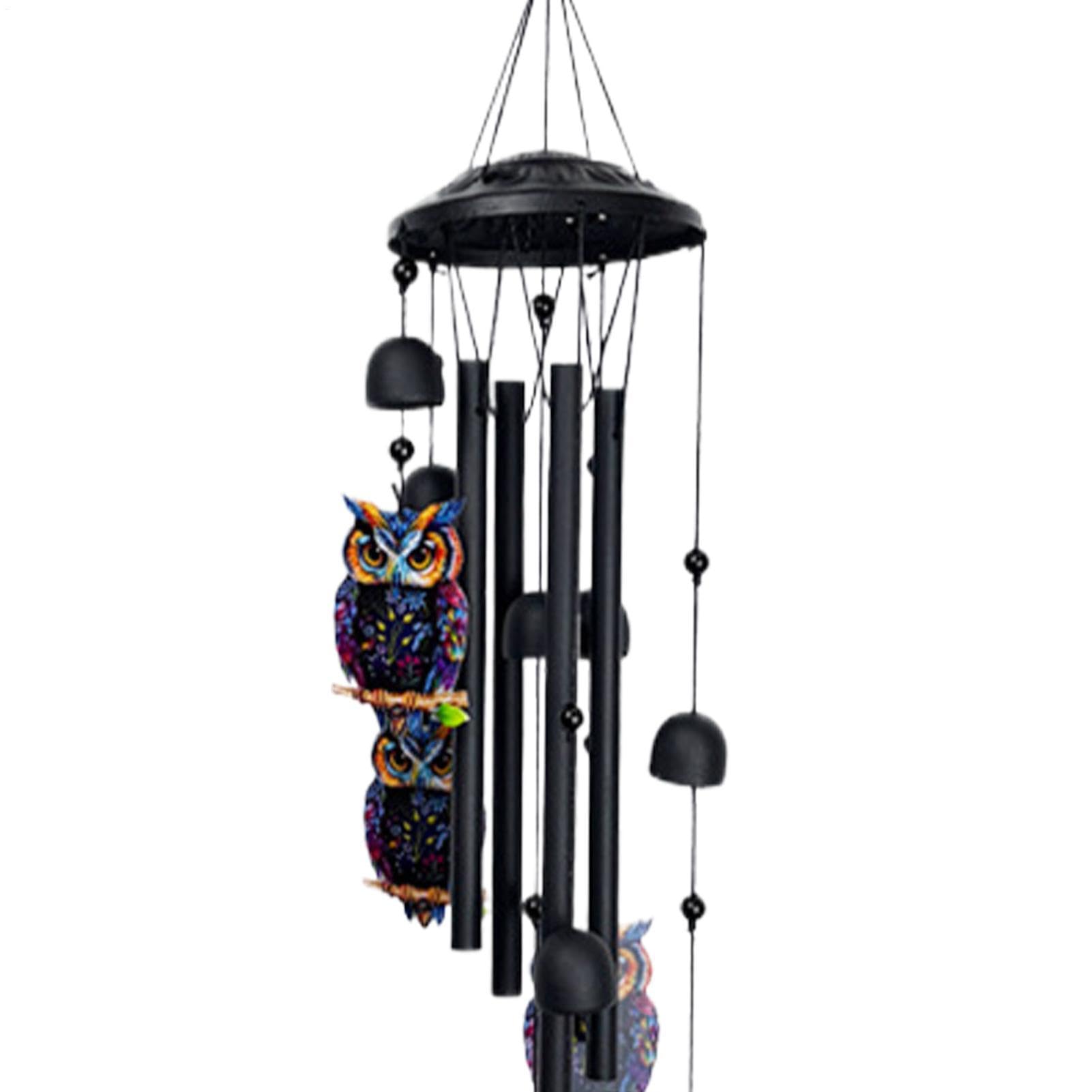 Campanelle Eoliche Gufo Per Esterni Arredo Giardino In Metallo | Campanelli a decorativi Per Proprietari Di Casa Amanti Della Natura Collezionisti Bar Balcone Cortile