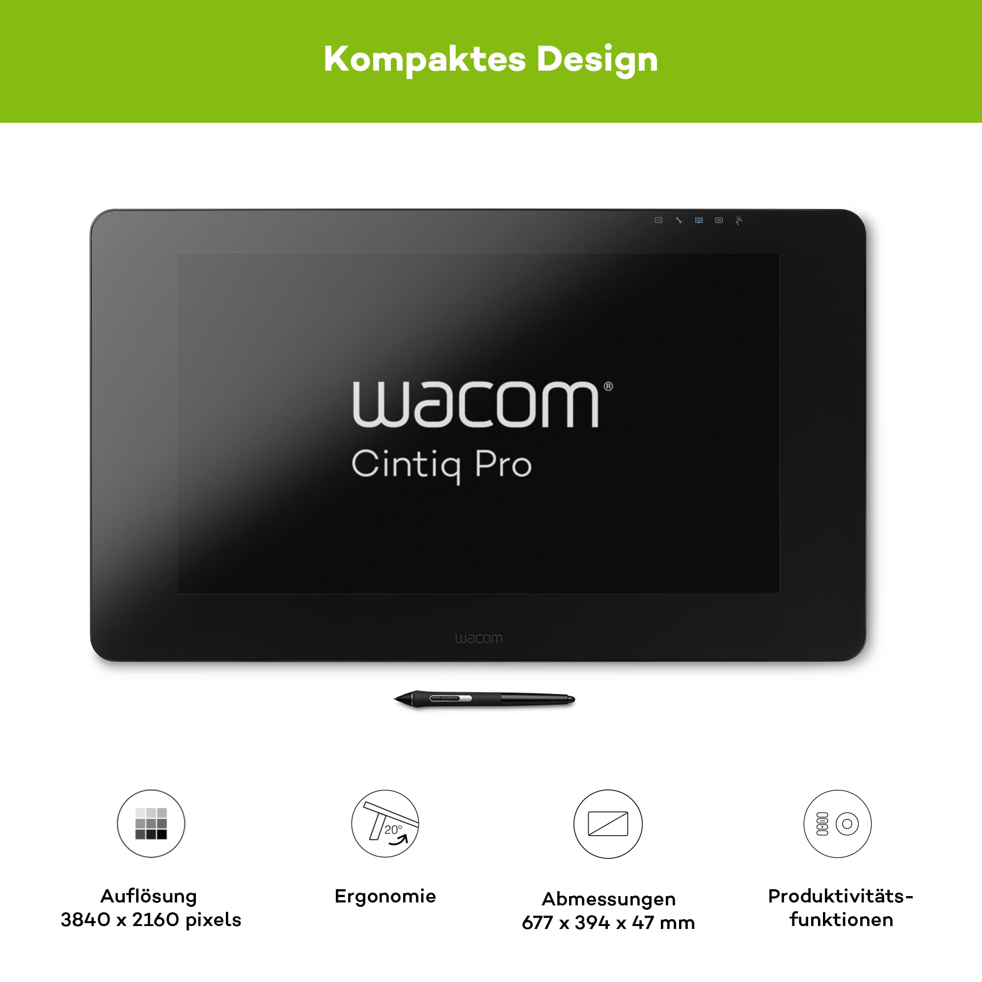 Wacom Cintiq Pro 24 Multi-Touch, 4K Stift-Display, inkl. Wacom Pro