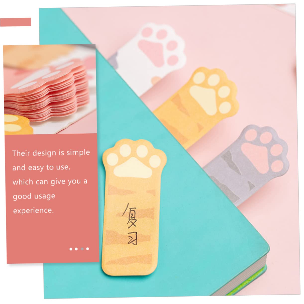 SHINEOFI 5 Sätze Haftnotiz Pfotenabdruck Klebestreifen Farbig Post Klebstoff Beschriftung Aufkleber Labels Stickers Notepad Abreißbare Memo-tabs Schulseitenmarkierungen Papier 3 Stücke * 5