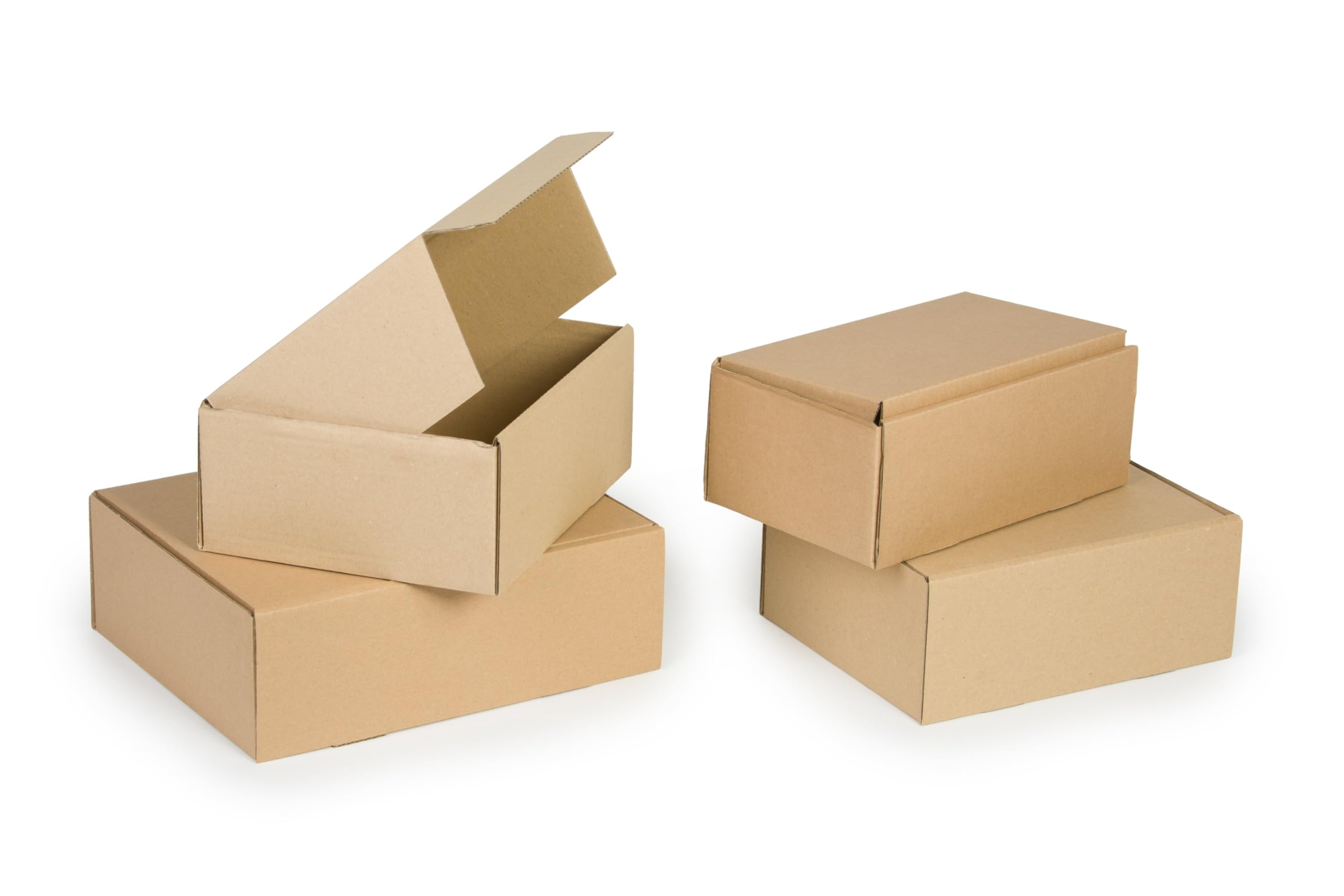 150 Stück Klappdeckelkarton 200x150x100 mm Innenmass Kleiderbox 1-Wellig 400G Wellpappe Braun NEU