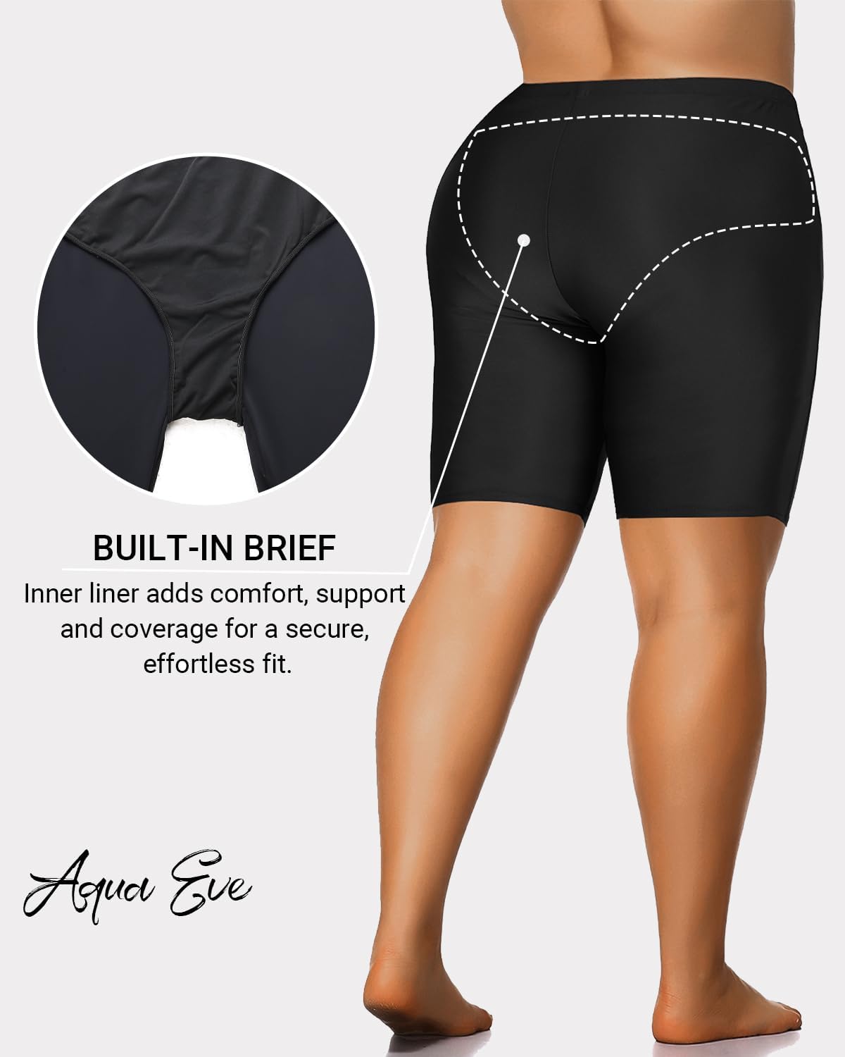 Aqua Eve Plus Size Swim Shorts Women Tummy Control Swimsuit Bottoms High Waisted Bikini Bottom - Image 5