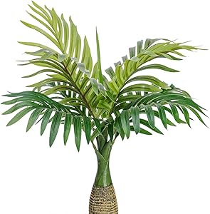 Artificial Palm Plants Leaves Faux Fake Tropical Mini Palm Tree Leaves Imitation Leaf Artificial Plants