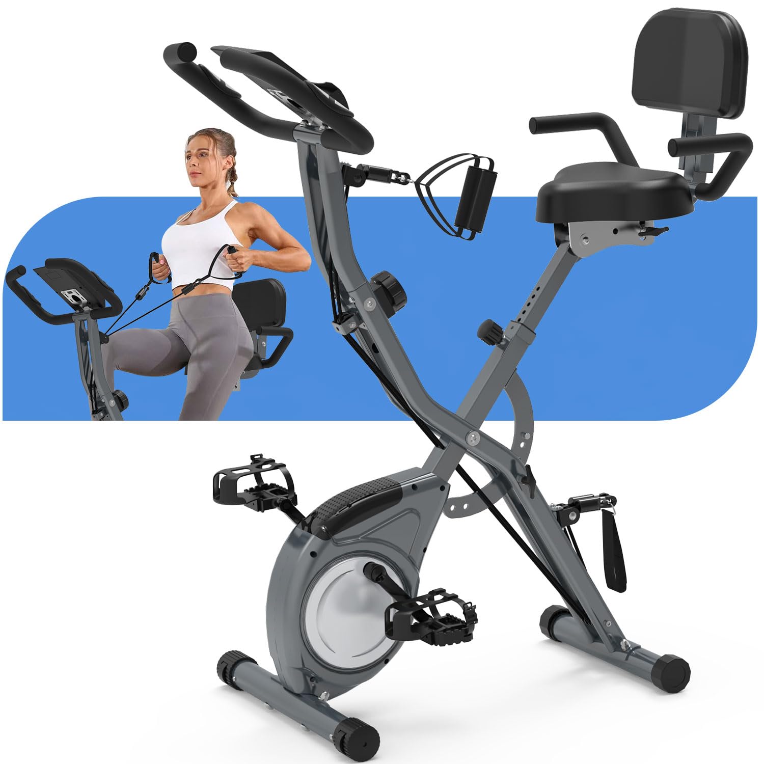 Resistance Bands Arm Exercises On Stationary Bike Resistance Bands