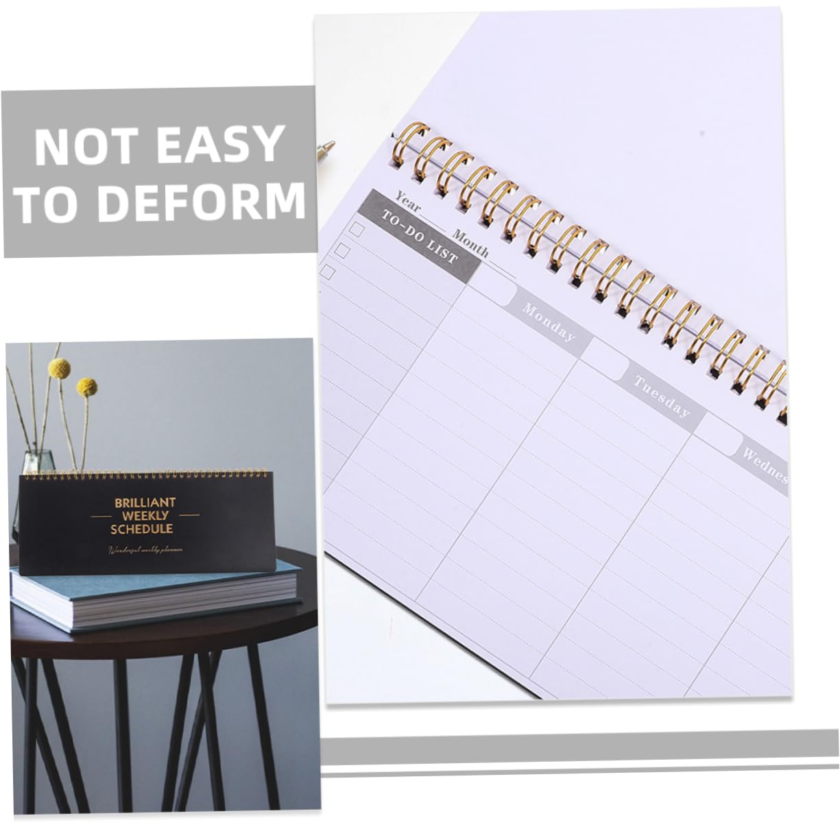 Agenda Planner Settimanale da 2 Pezzi in Carta e Ferro per Casa