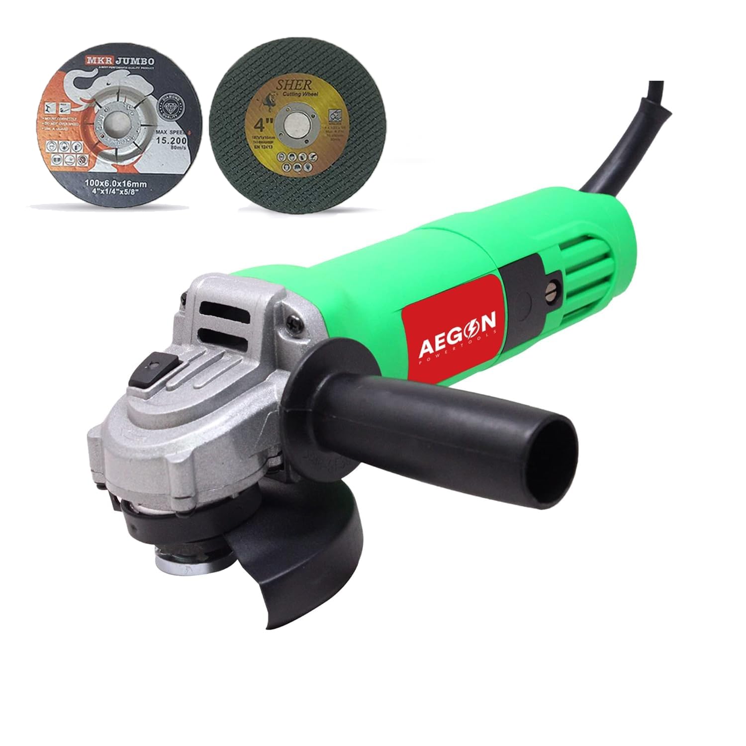 Aegon AG100PA-HD-Accessories, 1200 W, 4 Inch, Heavy Duty Multipurpose Angle Grinder with 1 Cutting & 1 Grinding Wheel for Grinding, Cutting, Sharpening, Polishing, Removing Rust (B0BRY9L1ZS) Amazon Price History, Amazon Price Tracker