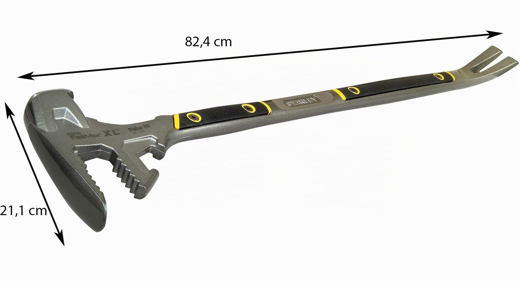 STANLEY 1-55-120 Marteau Multifonctions Gamme FATMAX - Outil 4 En 1 Marteau, Pince À Décoffrer, Arrache Clous Et Pied De Biche - Double Mâchoire - Barre En Acier D'Une Seule Pièce