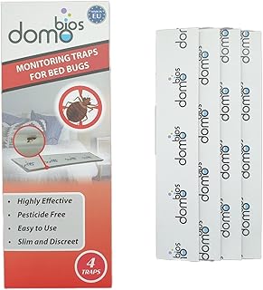 Domobios Bed Bug Trap | Bedbug Monitor for Legs, Headboards and Mattresses | Slim and Discreet | Highly Effective, Non-Toxic & Chemical-Free Bed Bug Trap | Eco-Friendly Protection Up to 90 Days. (4)