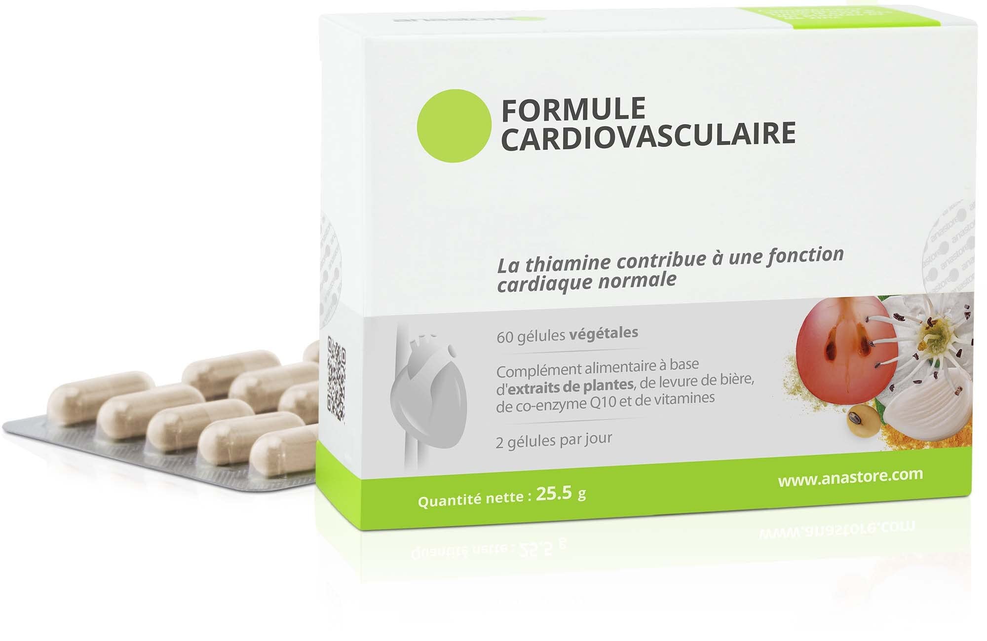 Formule Cardiovasculaire * 60 gélules / 320 mg * Vitamines du groupe B, Aubépine, Ail, Raisin, Nattokinase et Co-enzyme Q10