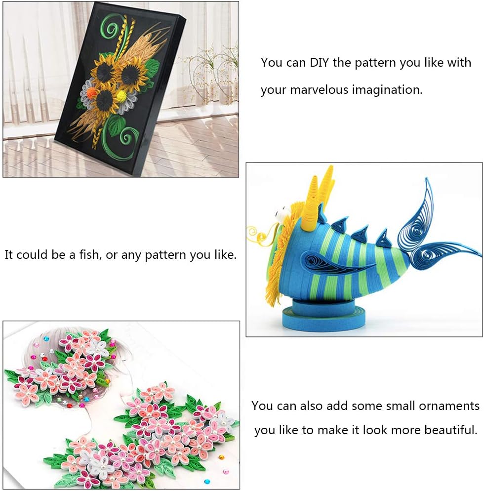 arricraft 1200 Strips Paper Quilling Strips Set, 3mm Quilling Art Strips, 6 Colors Paper Craft Supplies for Paper Art DIY Craft Projects-Green Gradient