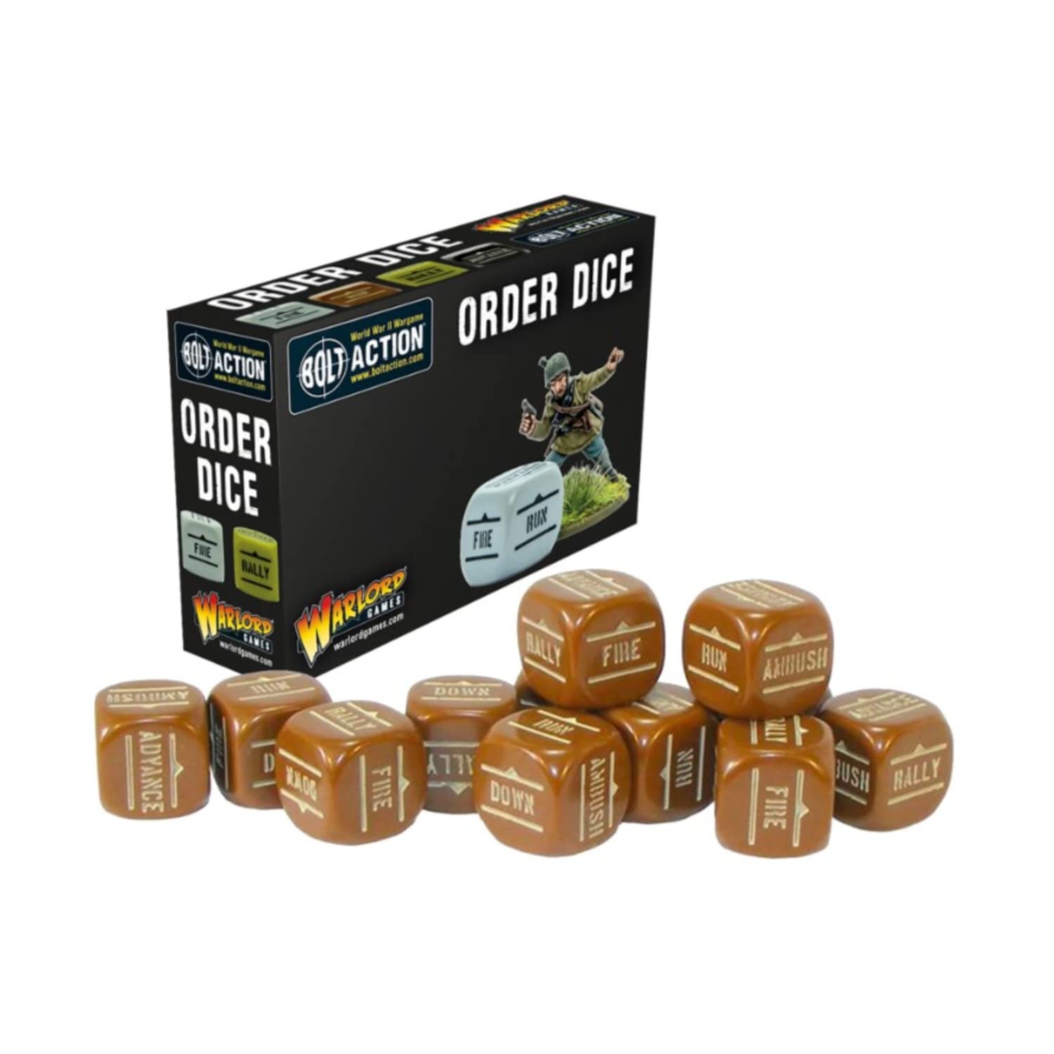 Bolt Action Warlord Games Orders Dice Pack - Brown WLG 402616013