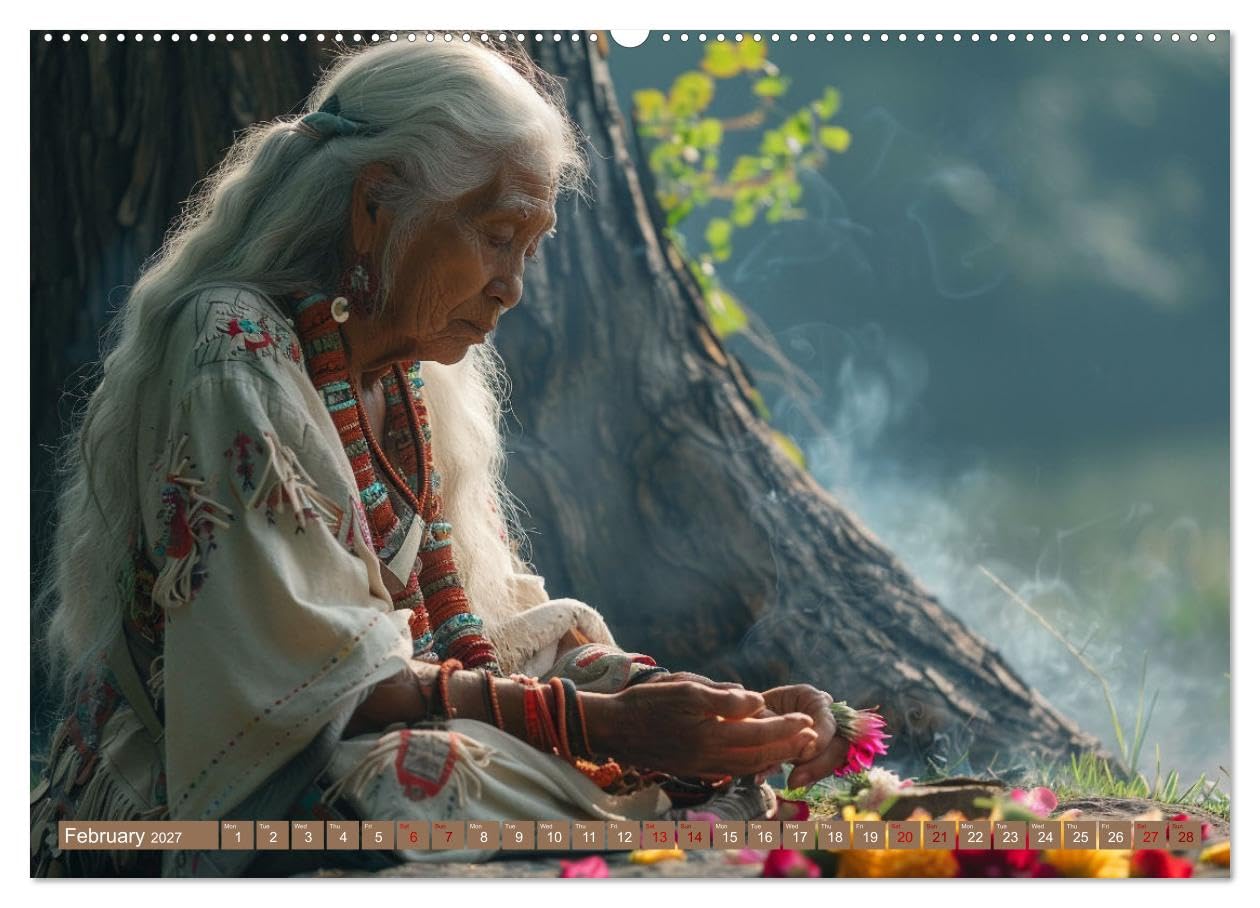 Native American Soul (High Quality Premium Wall Calendar 2027 DIN A2 landscape),CALVENDO 12 Month Wall Calendar: Experience the timeless spirit of Native American life