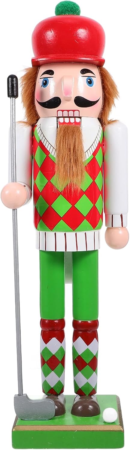 DECHOUS Golf Nutcracker 15 Inch Christmas Golf Player Nutcracker Sports Nutcracker Golfer Nutcracker with Club and Ball Christmas Nutcracker Figurines for Home Table Shelve