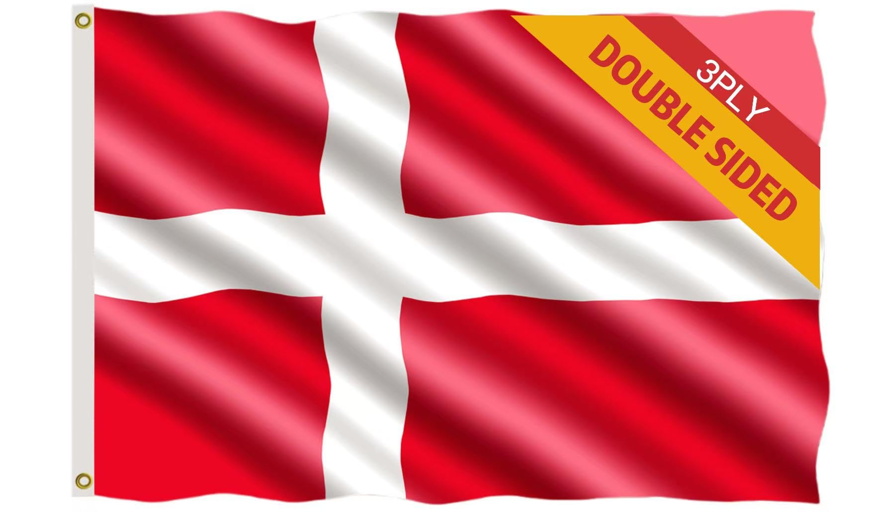 Amazon.com : Double Sided 3ply Denmark Flag 3x5 FT, Danish