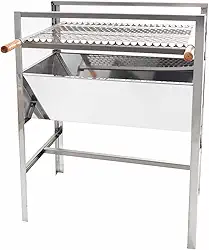 Churrasqueira Inox Portatil Medio Porte 50x35x75 Acompanha Grelha Moeda Inox