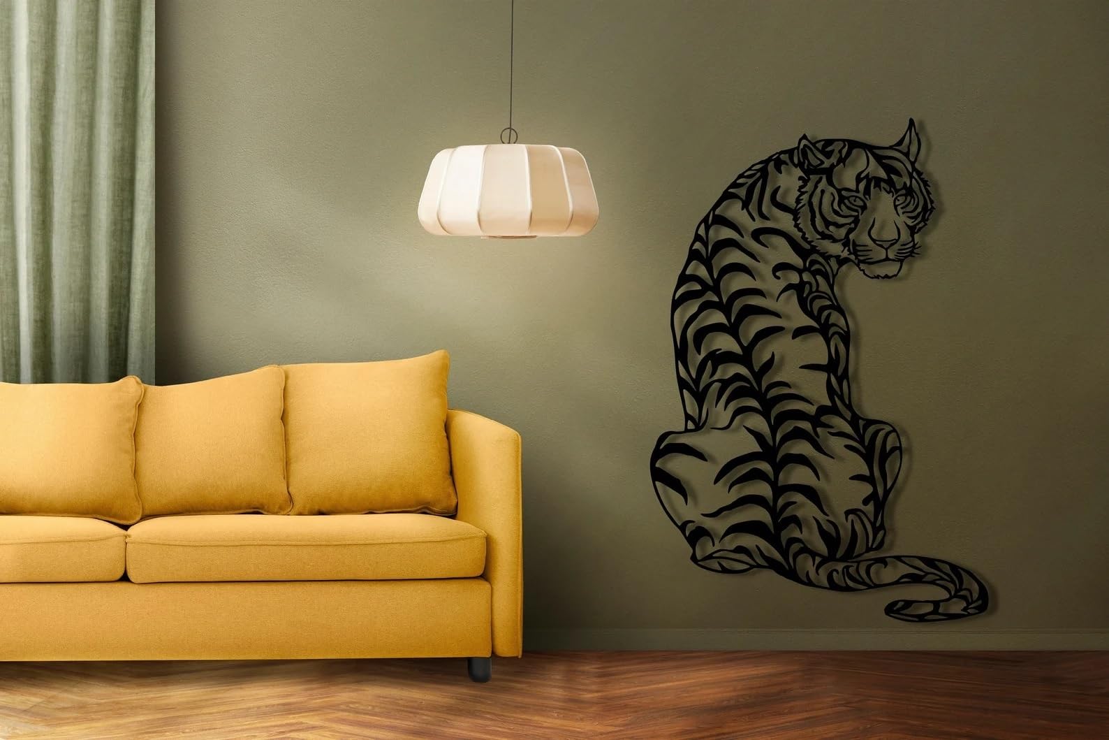 BLIND SHOP Metal Tiger Wall Decor, Metal Wall Art, Animal Wall Decor, Wildlife Art, Tiger Decor, Wild Animal Lover Gift, Garage Sign (58x40x1.5 Cm)-image-21