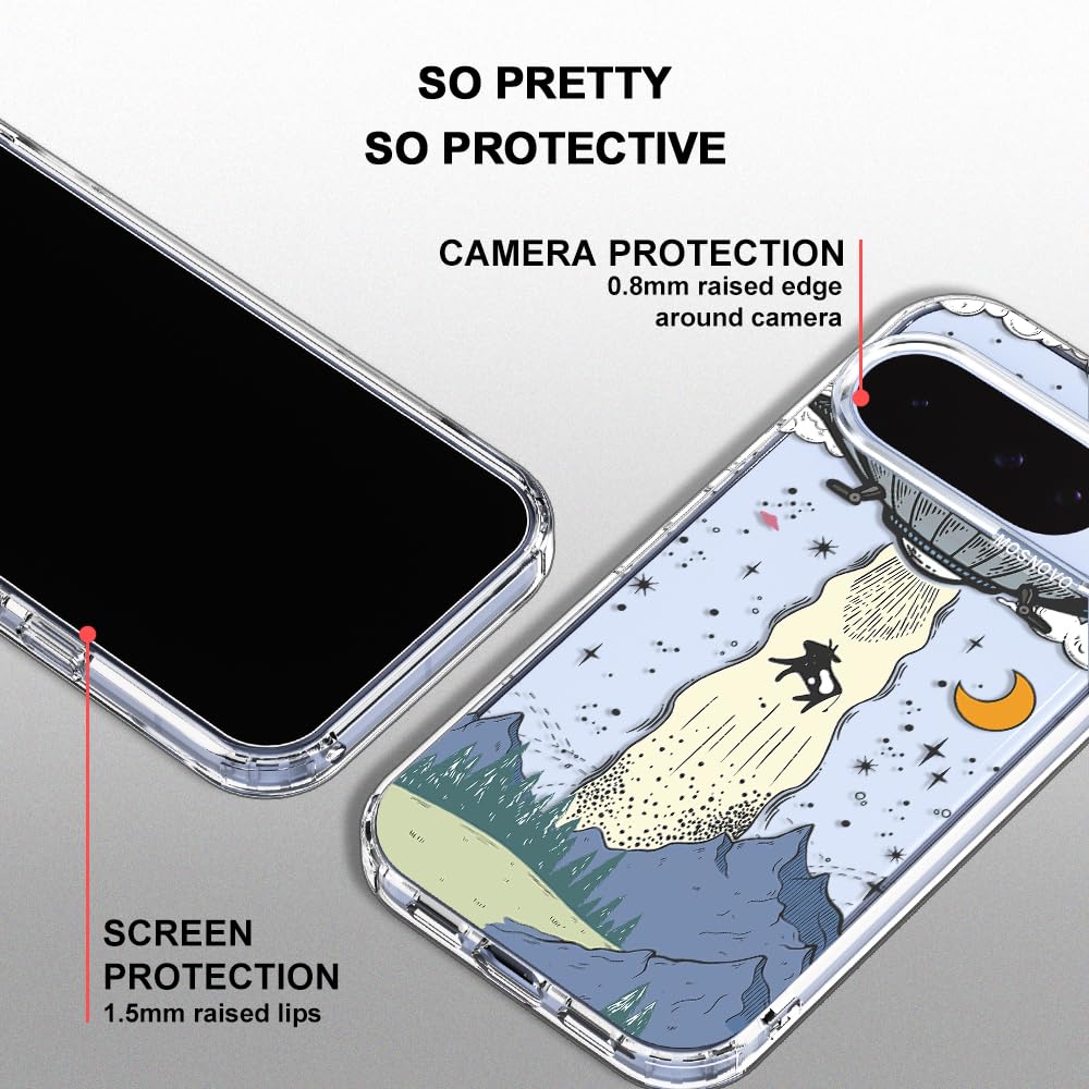 MOSNOVO Case for Google Pixel 10 & Pixel 10 Pro, [Buffertech 6.6ft Military-Grade Drop Protection] [Anti Peel Off Tech] Clear TPU Bumper Phone Case Cover Design - Cute Cherry — view 331