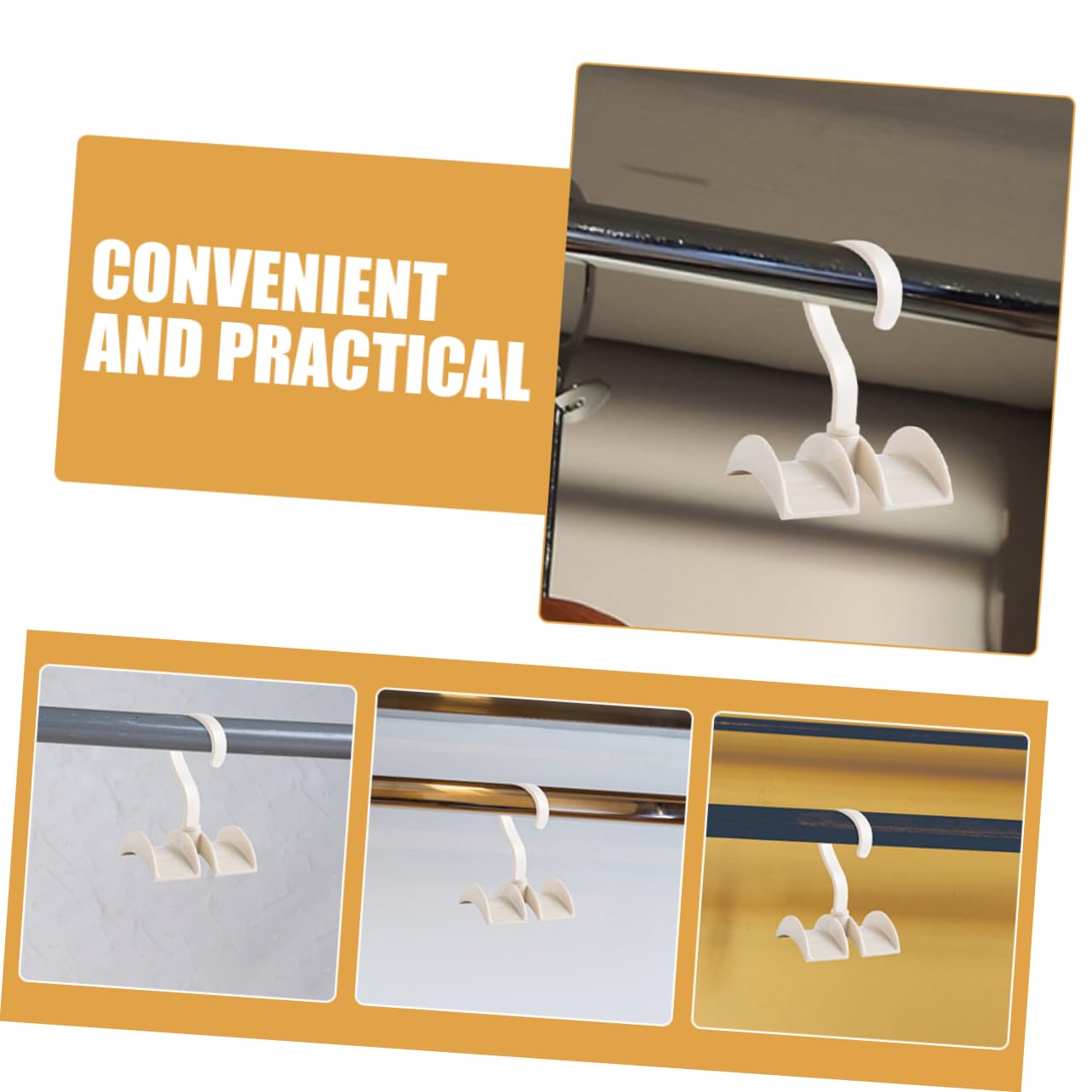 FONDOTIN Rotatable Purse Rack Modern Bag Hanger for Wall Nail Bag Storage Rack (Black)