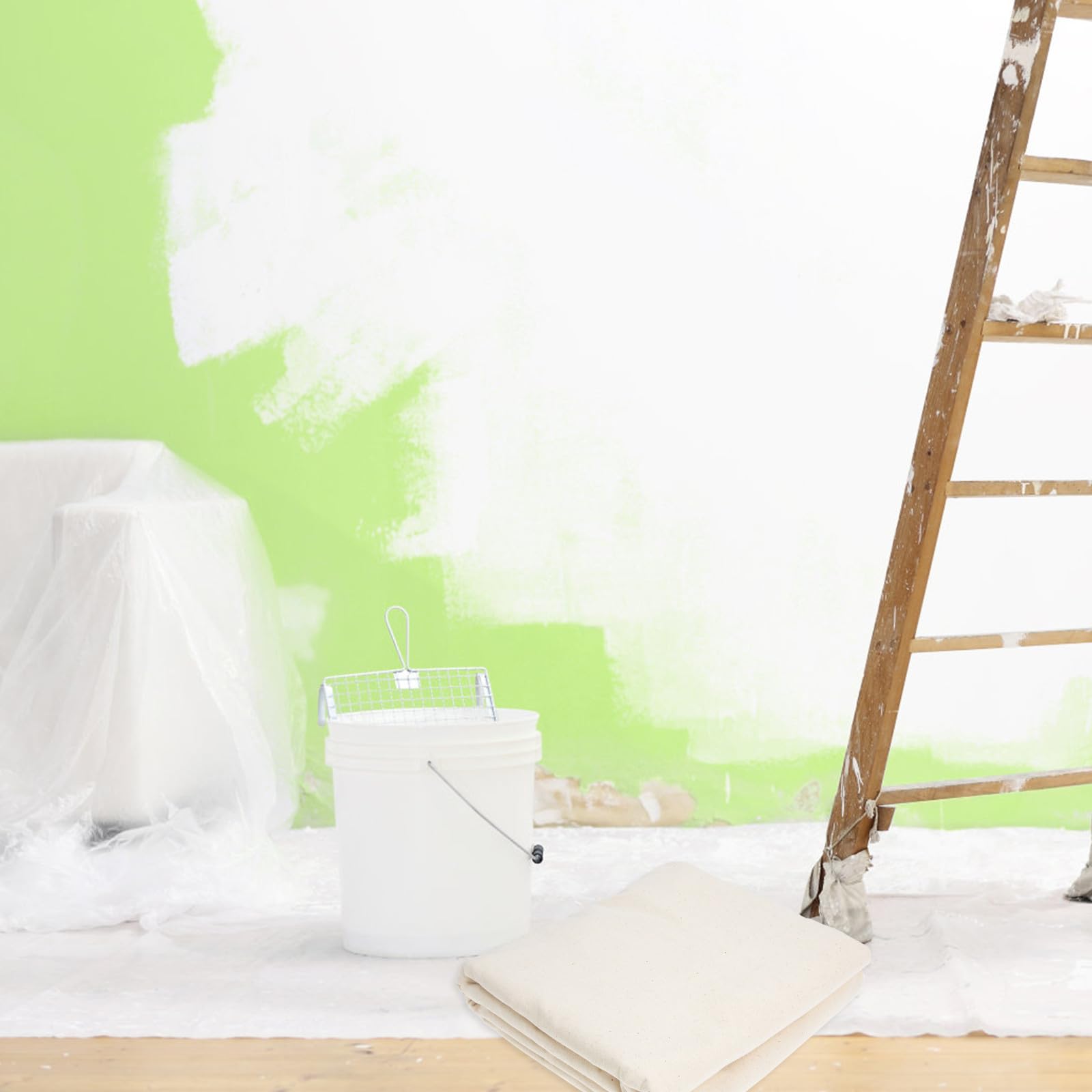ABOOFAN Bâche de en Coton Beige Résistante et Réutilisable pour de Peinture et Rénovation pour Meubles et Sols