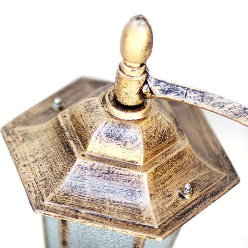 Farola de Doble Cabezal de Bronce y Aluminio, Estilo Antiguo, para Exteriores, Robusta, con Varilla de Aluminio, Tipo Pilar, lámpara de Mesa de jardín Tradicional con ca,2.5m