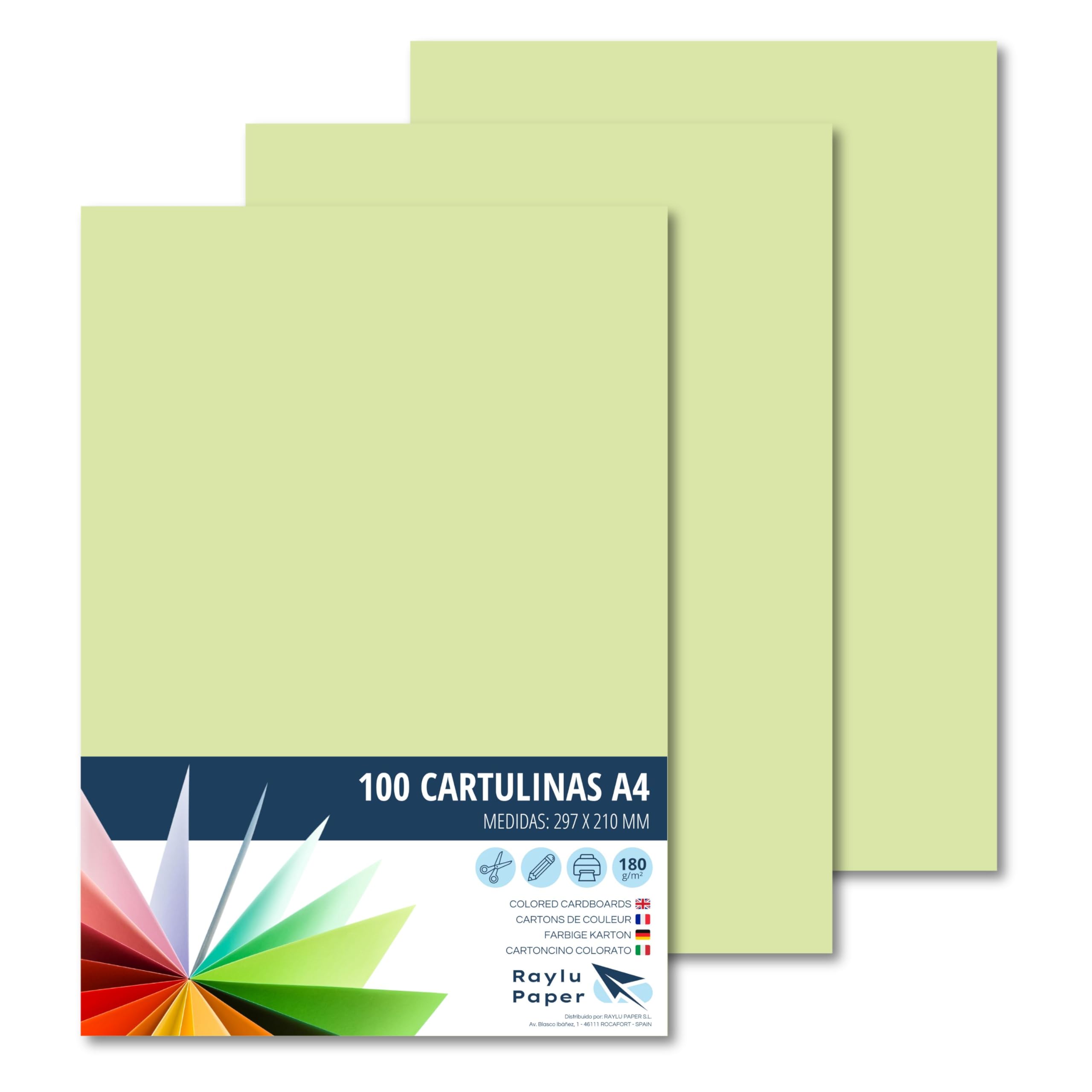 YINUOYOUJIA Cartoncino Colorato A4 – 100 Fogli, 25 Colori Assortiti, 250 G/m², Carta Tinta In Pasta Senza Nucleo Bianco, Per Scrapbooking E Biglietti Fai Da Te