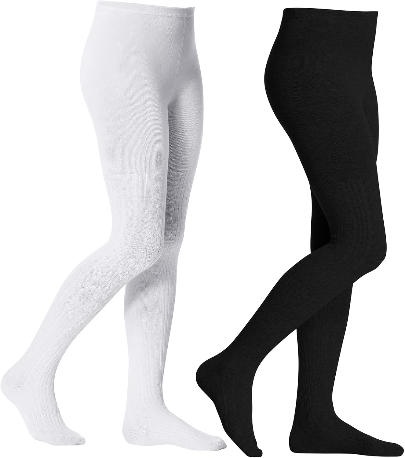 Century Star Toddler Tights for Girls - Cotton Cable Knit Stockings Solid Footed Seamless Leggings Easter Outfit 0-12 Years