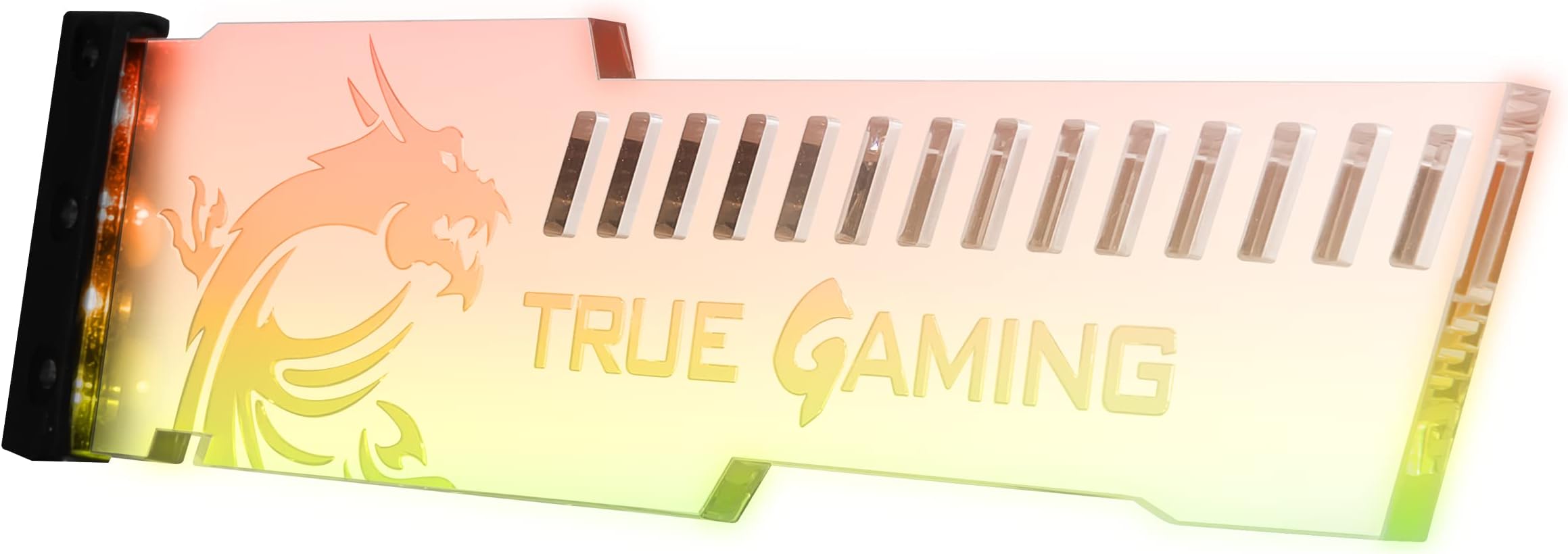 MSI ATLAS MYSTIC ARGB v2.0 GPU Holder Dragon Edition Clear Acrylic Enclosure Accessory, Mystic Lighting Sync, Addressable RGB LED, Supports up to 7.5kg, Up to 320mm x 140mm x 61mm GPU