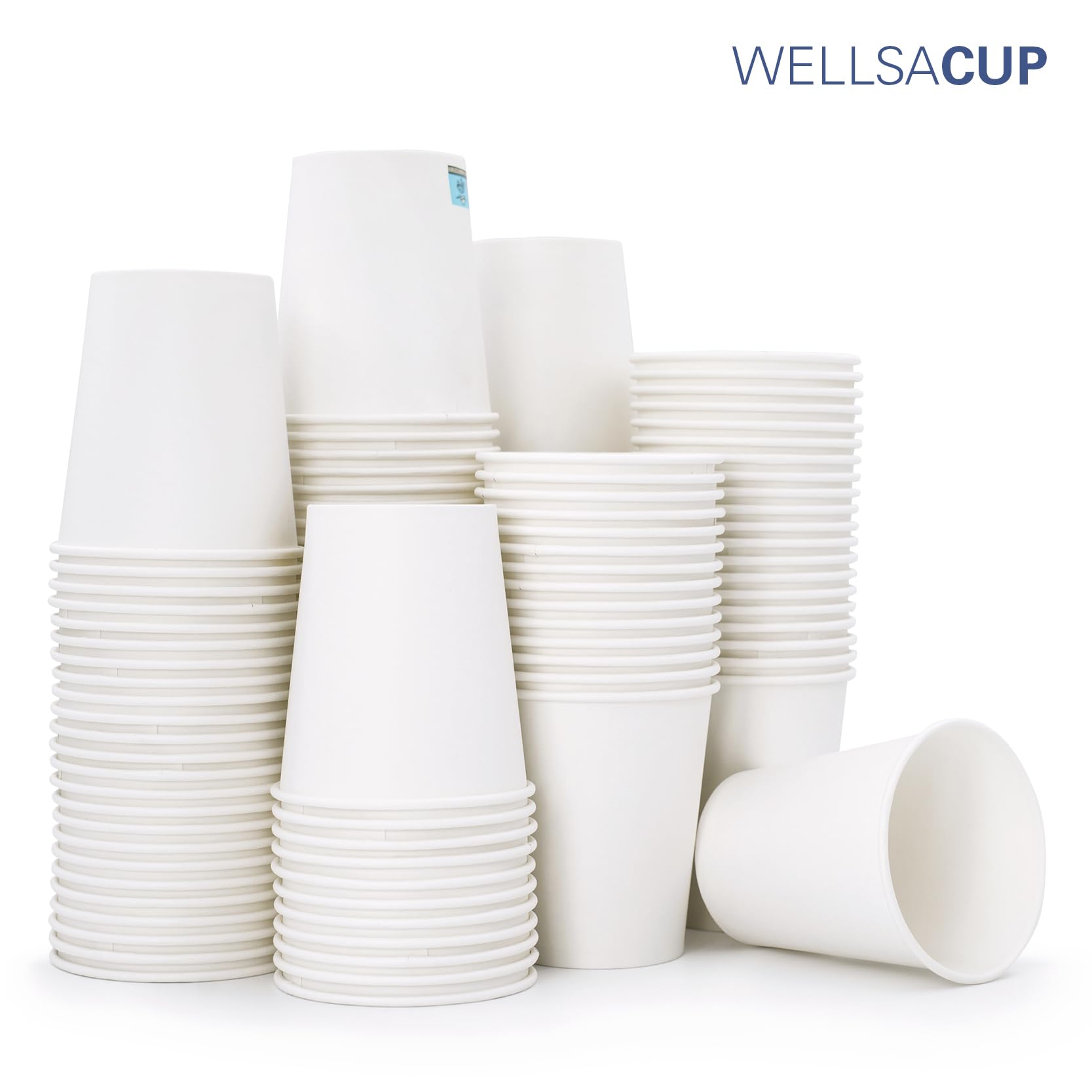 Wellsamed WELLSACUP 1000 Pappbecher 180 ml Weiß, geeignet für Heißgetränke, Coffee to Go, Business, Veranstaltungen, Party