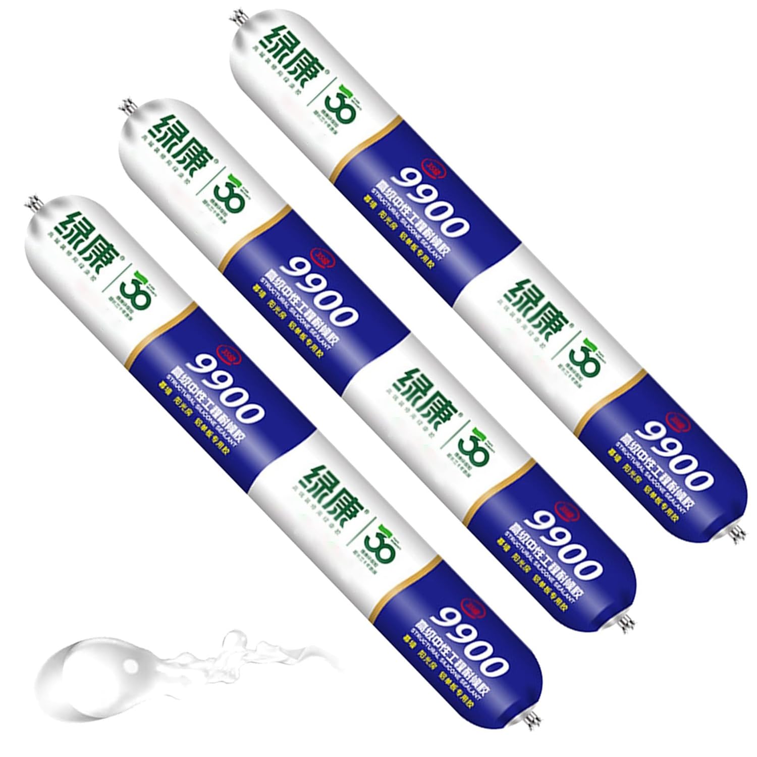 9900 Sealant Waterproof, Sellador de Silicona Impermeable para Grietas en Techos y Paredes, Alta Resistencia al Calor y al Desgarro, Sellador Elástico para Interior y Exterior (Transparent,3PCS)