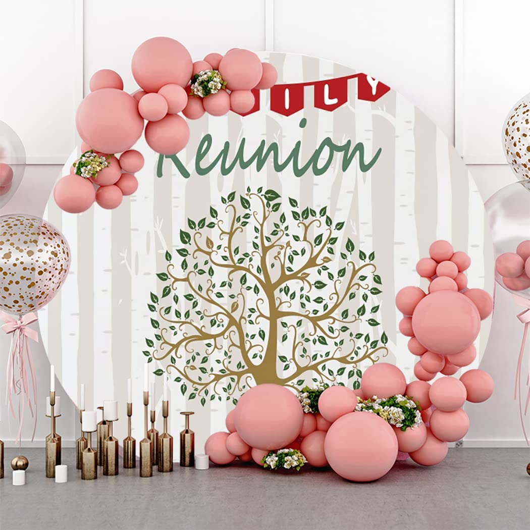 Girls Knit Pants Family Reunion Backdrop - Purple Family Tree Theme ...