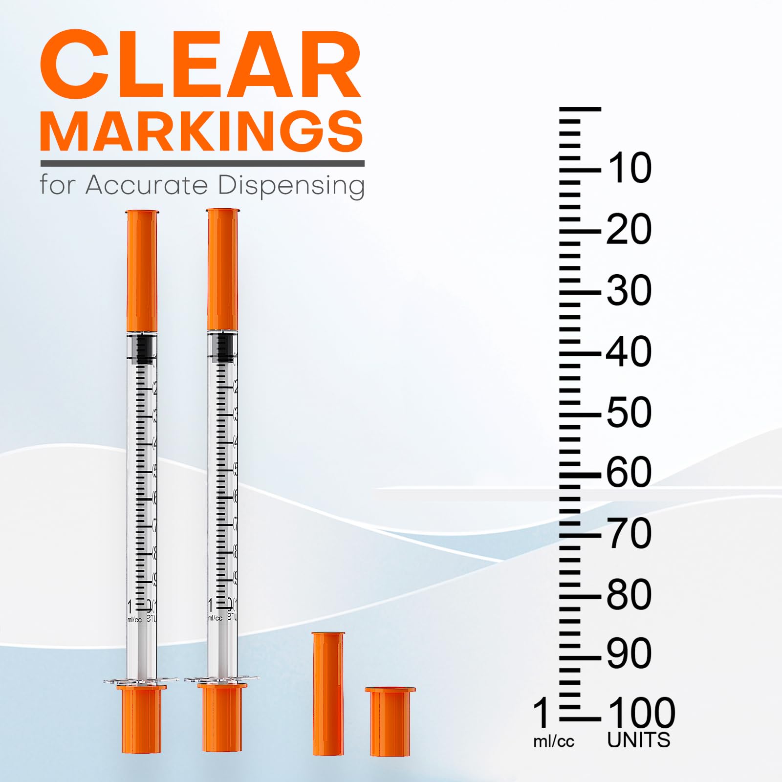 100Pcs 1mL/cc Syringe with 31G x 1/2" (12.7mm) Needles, — Amazon image 2