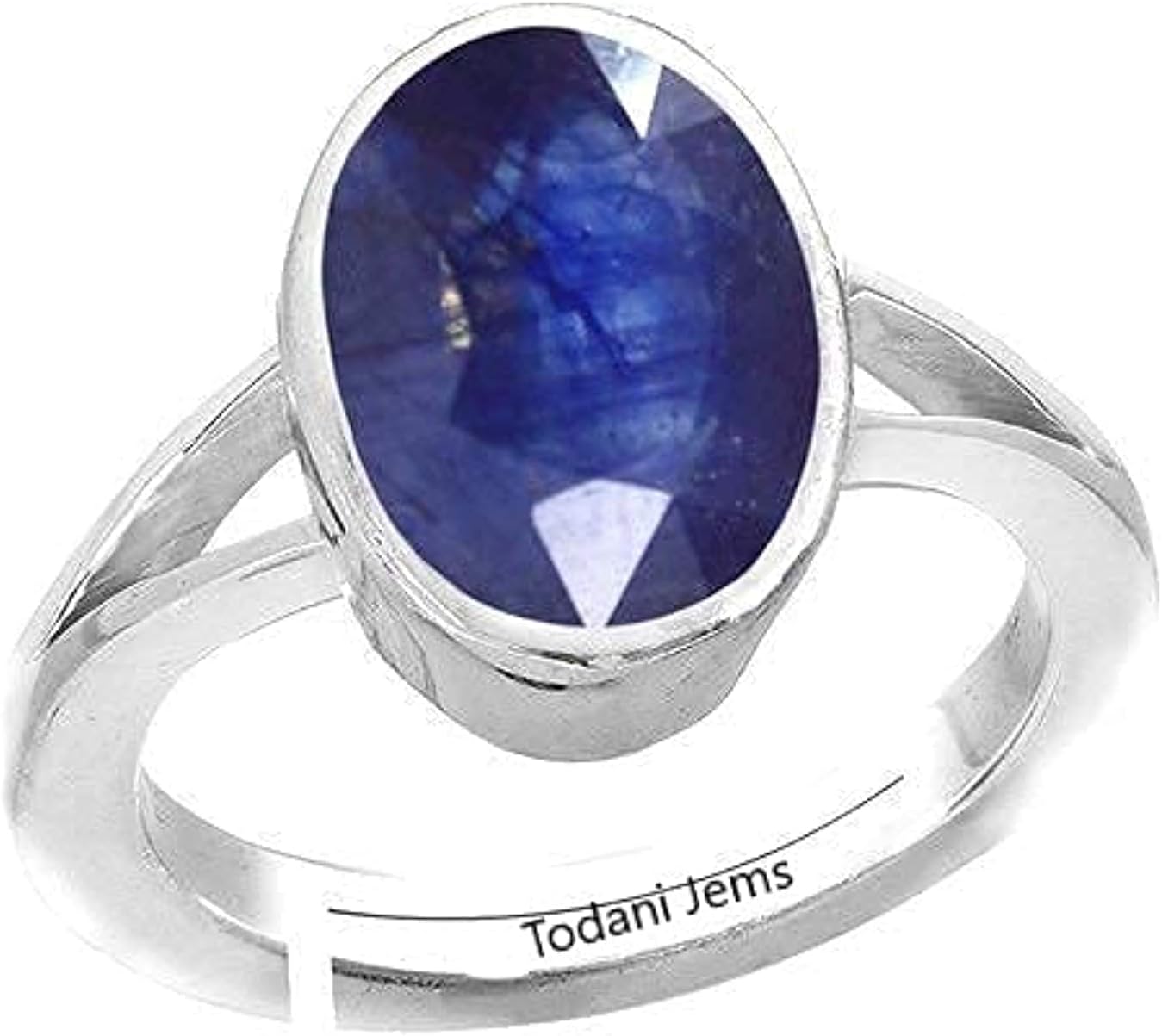 8.25 Ratti Natural Blue Sapphire Neelam Gemstone Stone Ring With Lab Certificate, For Unisex-Adult - Adjustable