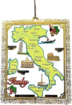Italy Brass Christmas Ornament Landmarks Travel Souvenir Gift