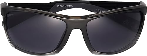 Miniatura 4 de Dockers Jake WRAP - Lentes de sol para hombre, color negro a carbón, 2.362in, Negro a carbón