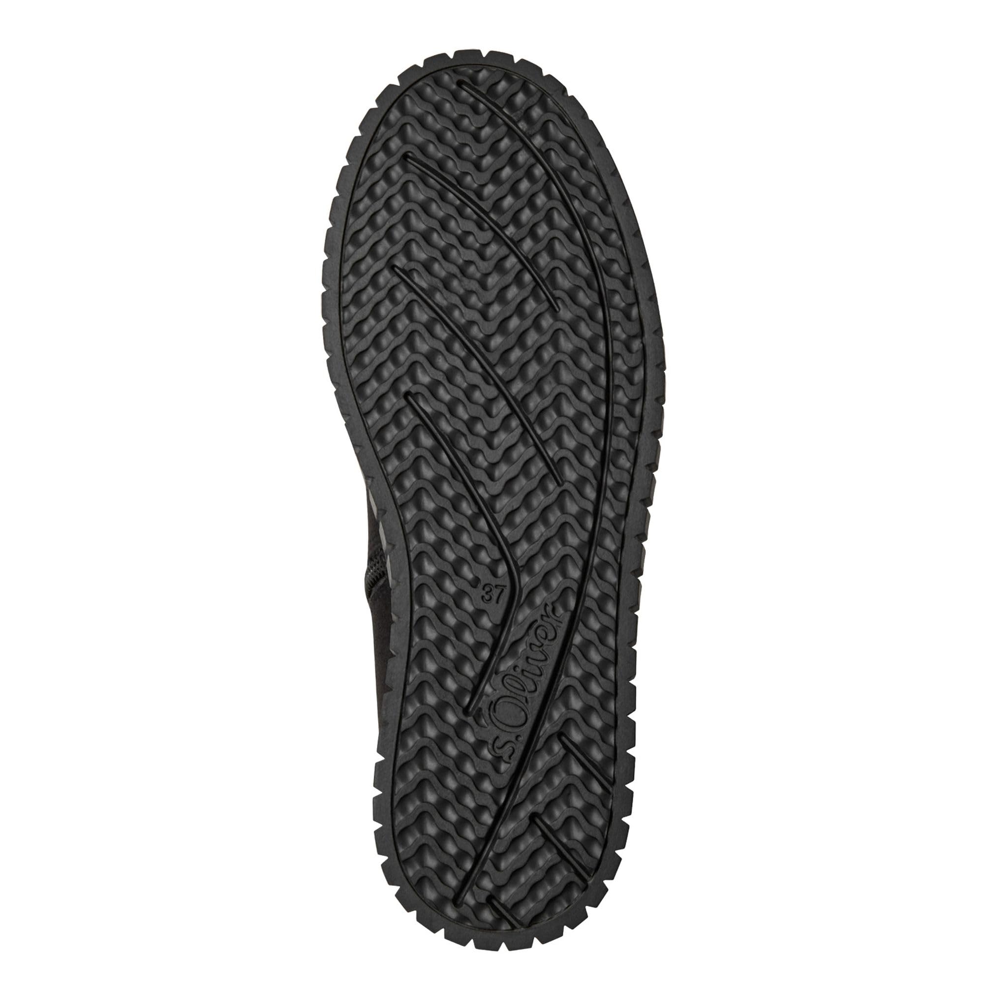 s.Oliver Damen Stiefelette Plateau Vegan mit Plüsch Warmfutter 5-26418-41, Größe:38 EU, Farbe:Schwarz
